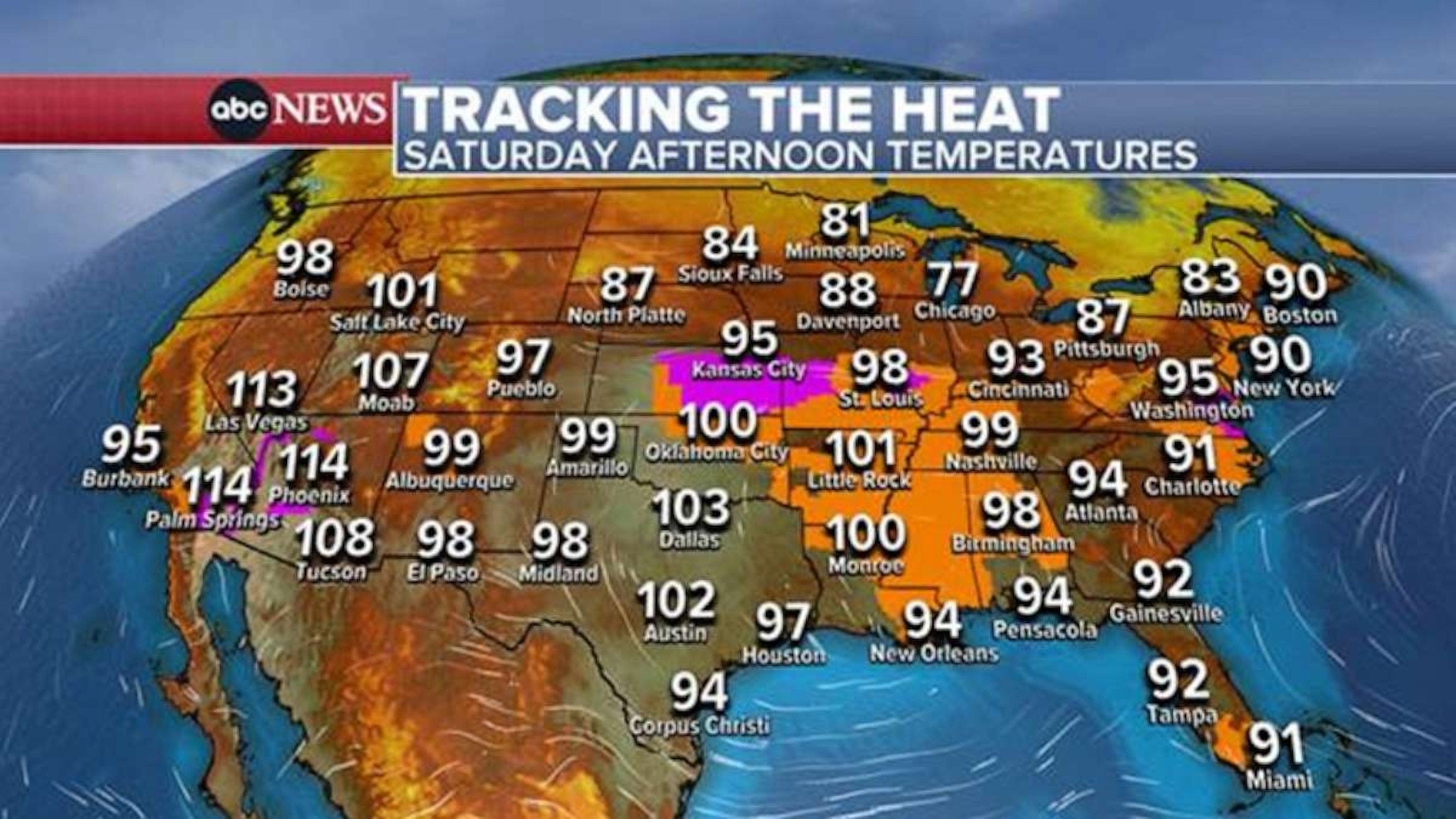 PHOTO: Tracking the heat weather graphic