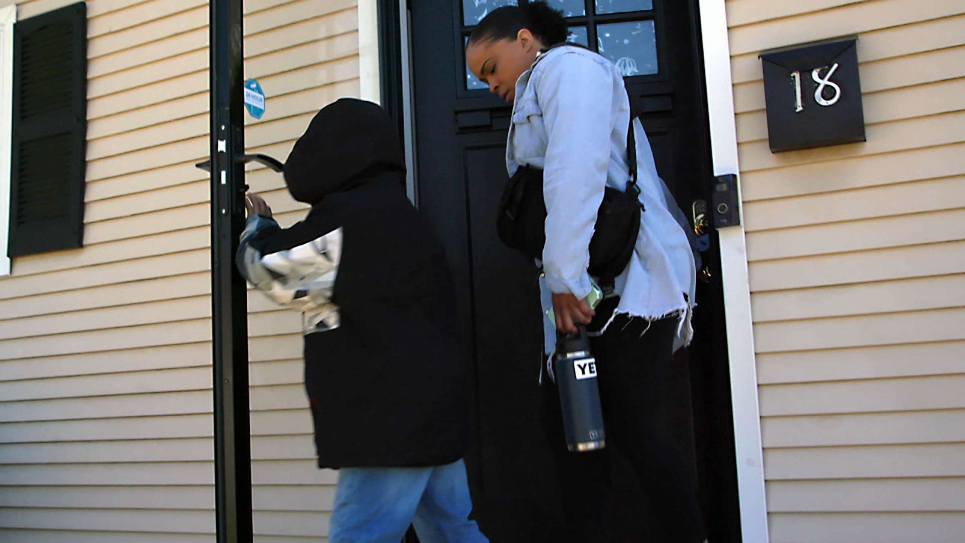 PHOTO: Sleepy Hollow Police Officer Wendy Yancey leaves her home with her son James.