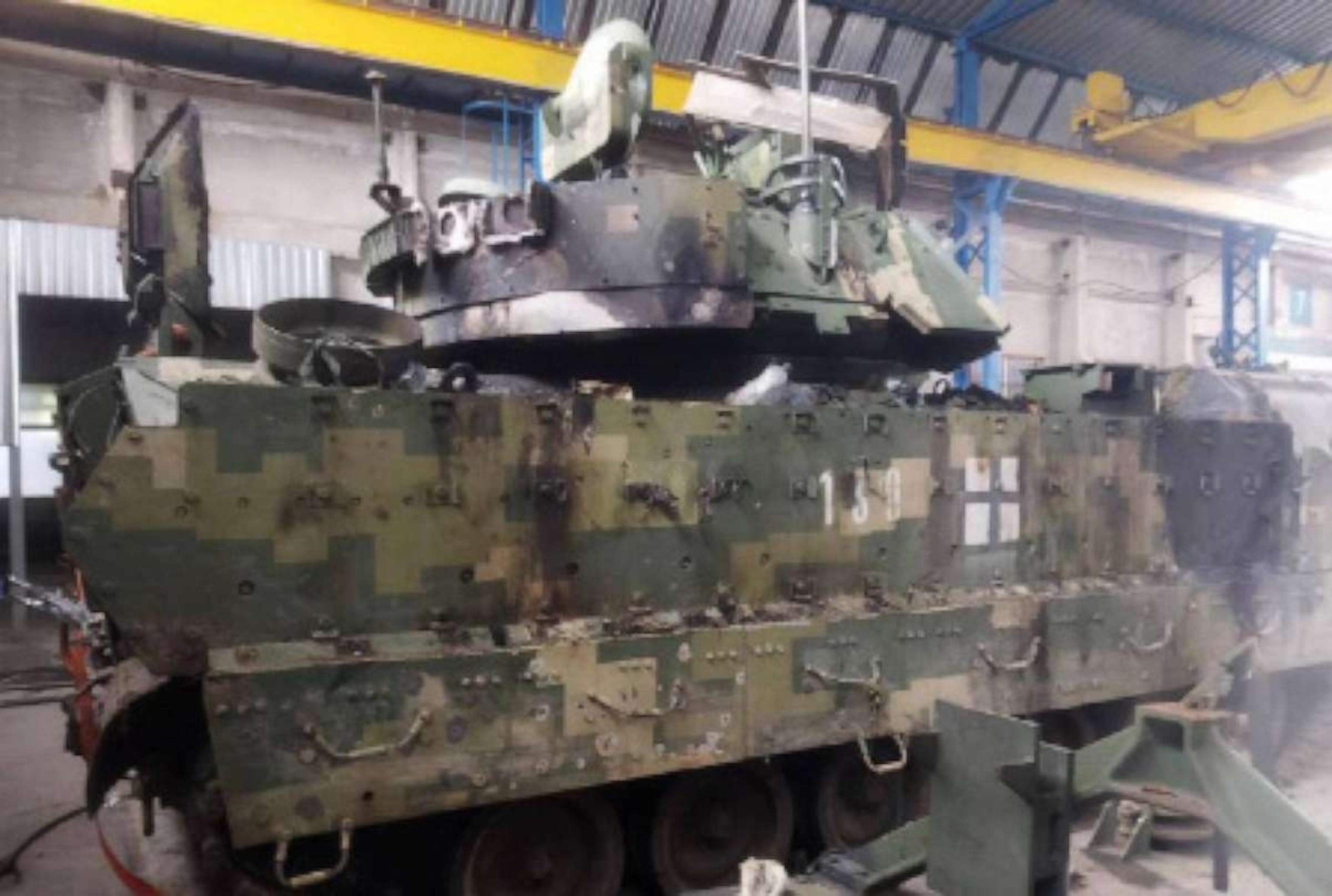 PHOTO: In this image posted to social media, a damaged Bradley infantry fighting vehicle is shown.