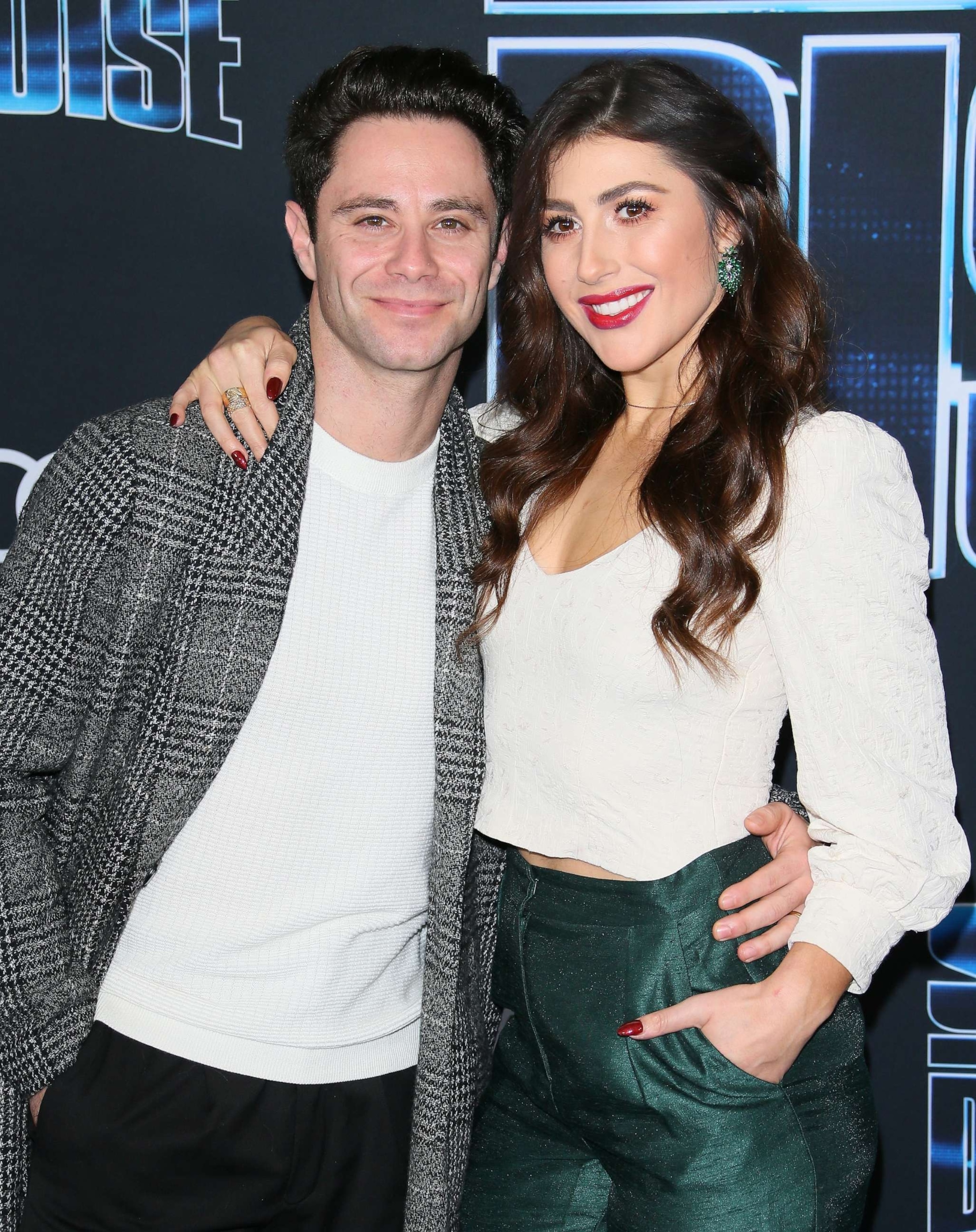 PHOTO: Sasha Farber and Emma Slater attend the premiere of "Spies In Disguise" Dec. 4, 2019 in Los Angeles.