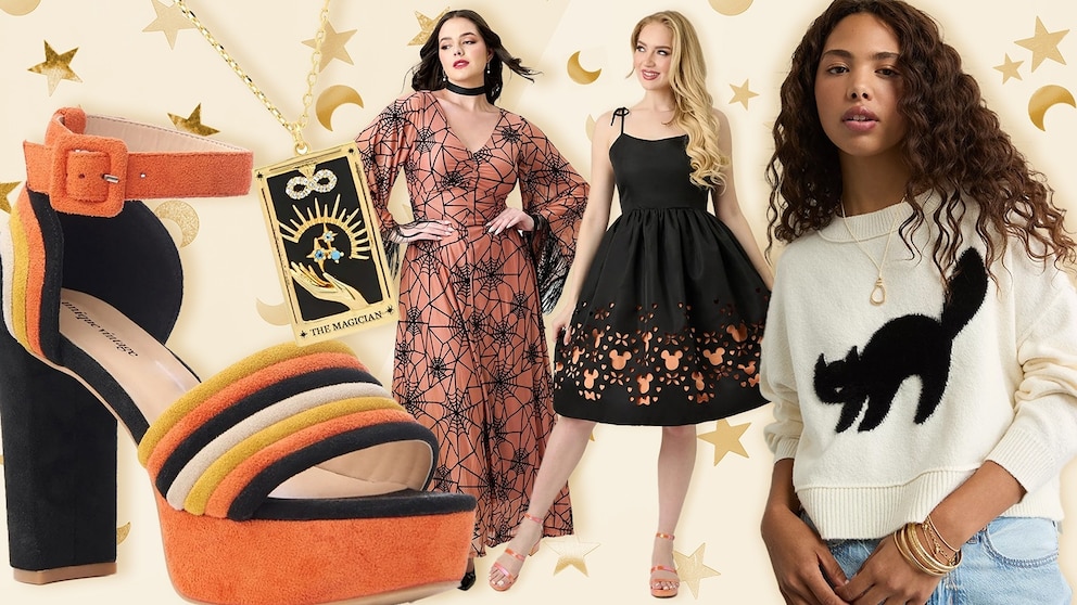 Trendy Halloween sweaters and dresses for fall