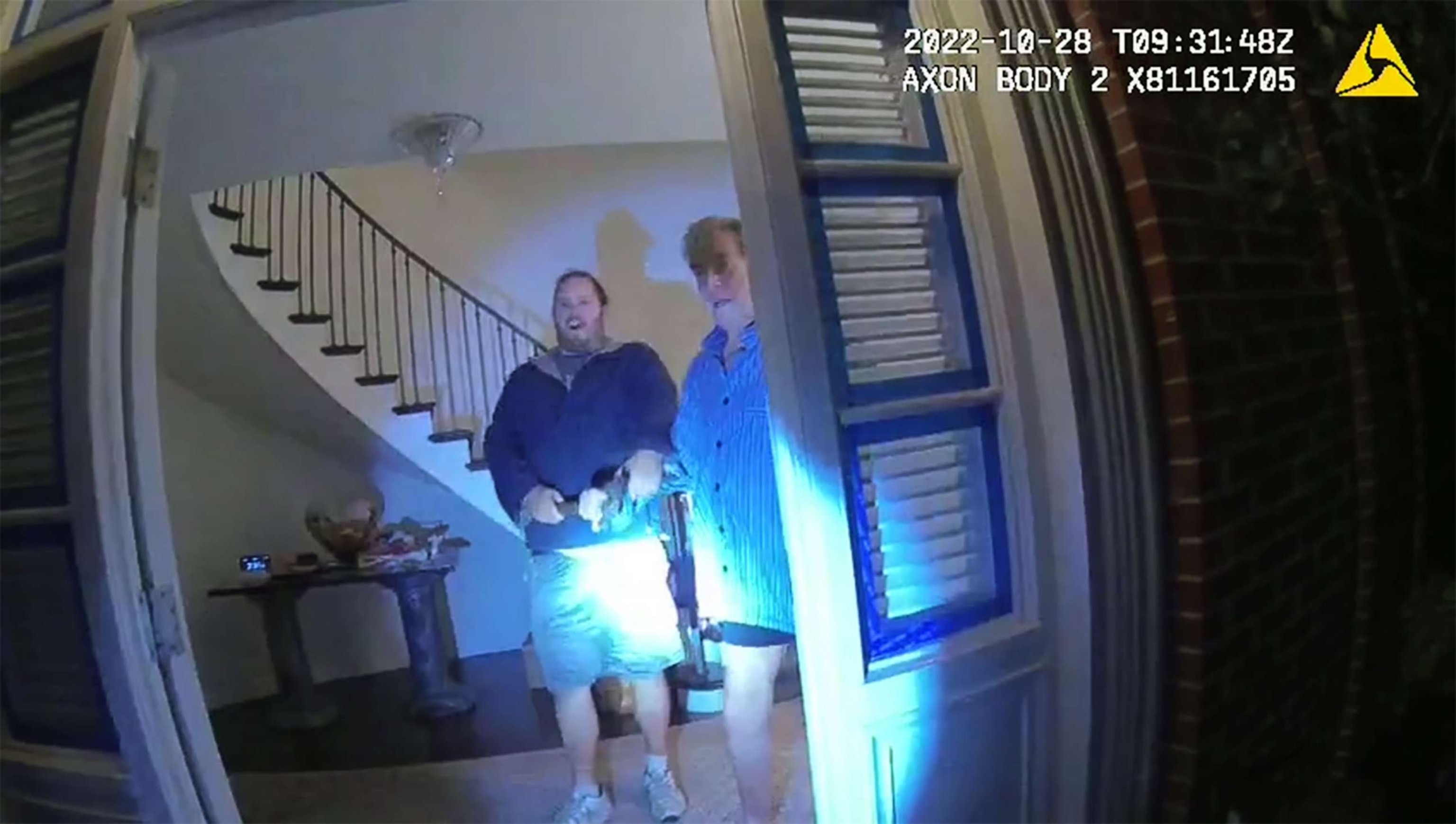 PHOTO: An image from police body cam video of the night Paul Pelosi, the husband of Democratic Rep. Nancy Pelosi, was violently assaulted at their home in San Francisco, Oct 28, 2022.