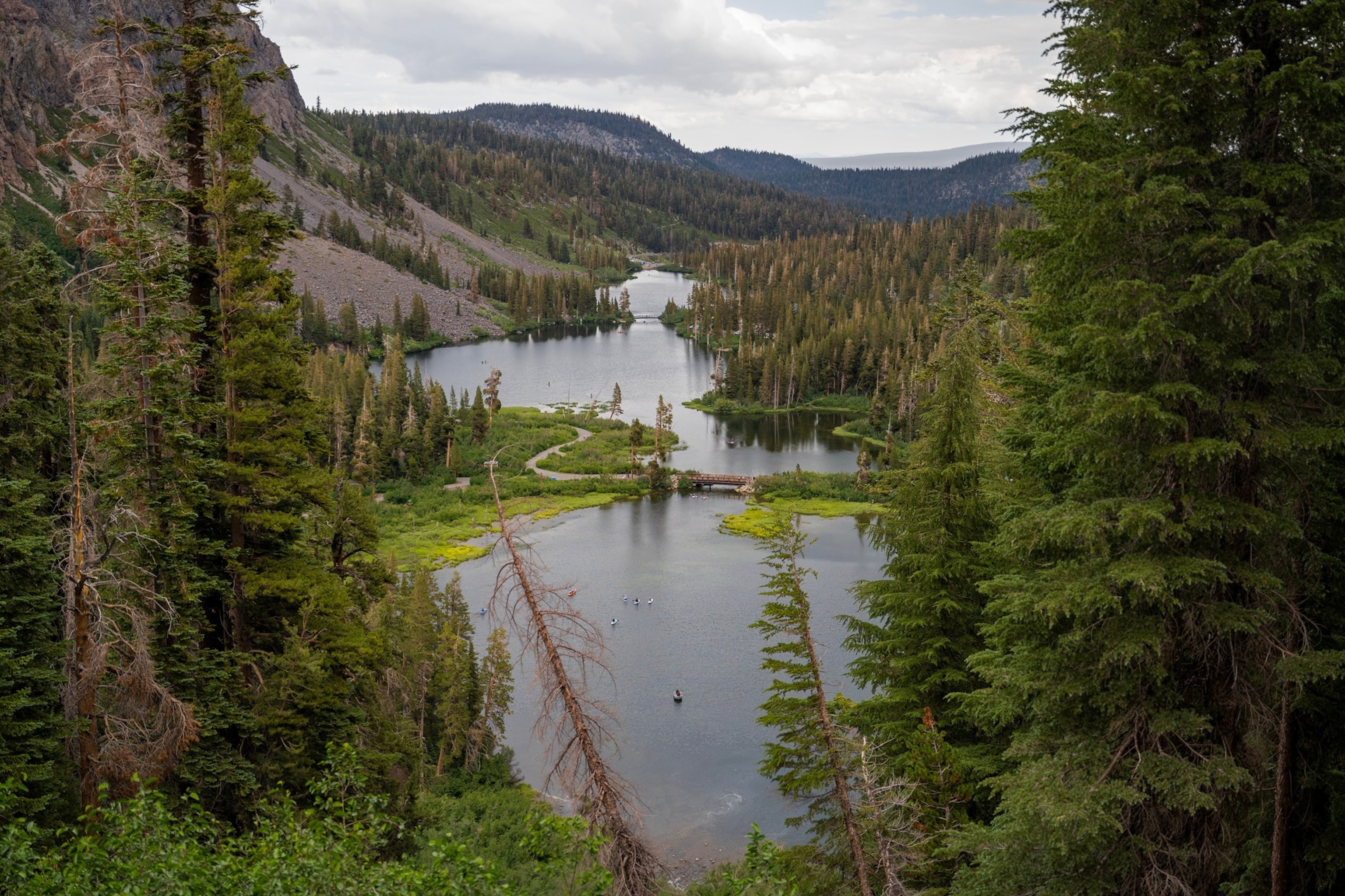 PHOTO: Aerial view of George Lake in Mammoth Lakes, California. USA.