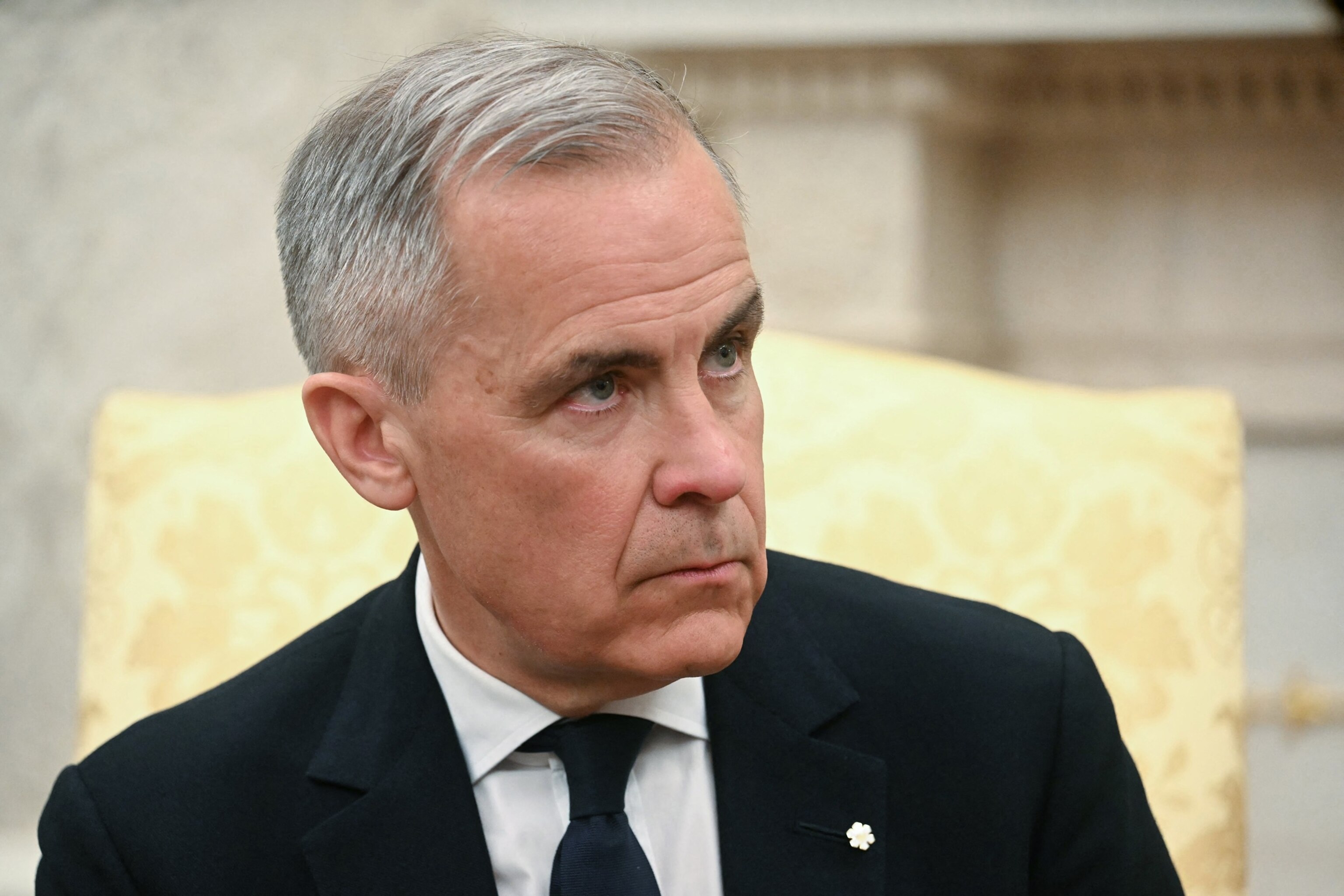 PHOTO: Canadian Prime Minister Mark Carney looks on as he meets with US President Donald Trump  in the Oval Office of the White House in Washington, May 6, 2025.