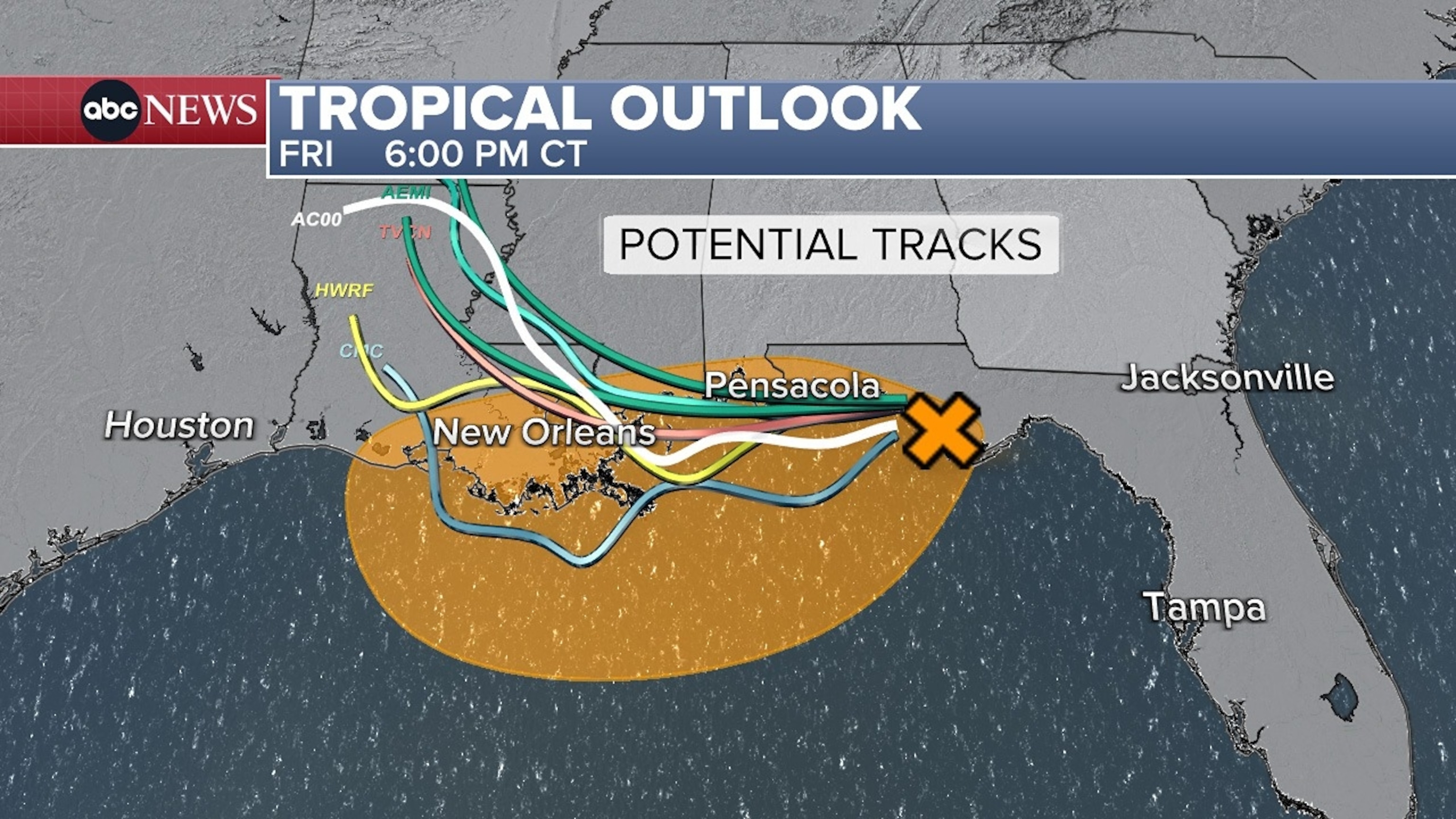 PHOTO: A tropical disturbance in the northern Gulf continues to have a 40% chance for tropical development.