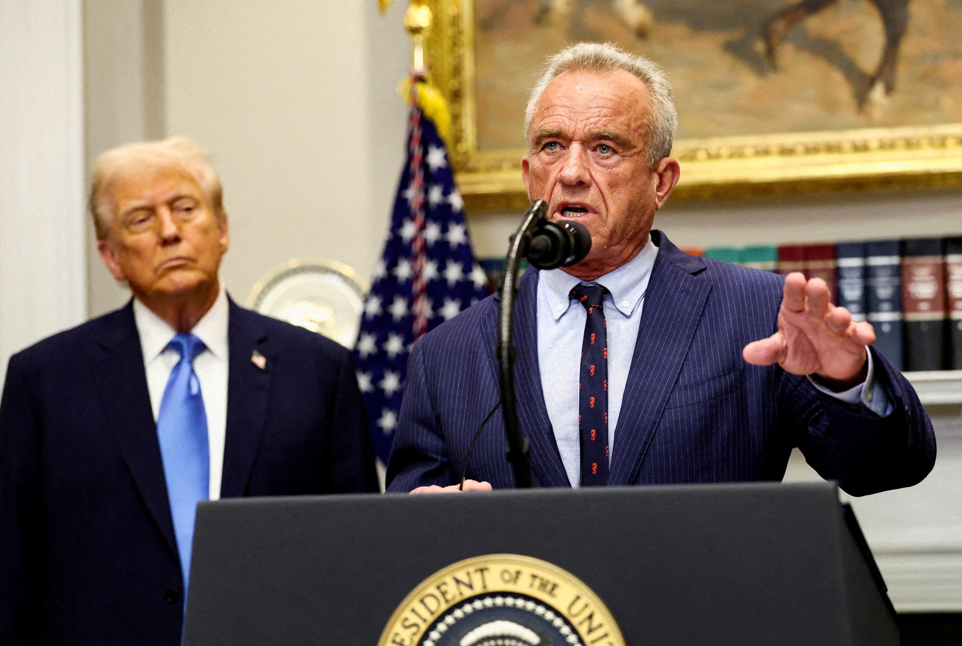 PHOTO: FILE PHOTO: U.S. President Donald Trump makes an announcement at the White House, in Washington, D.C.