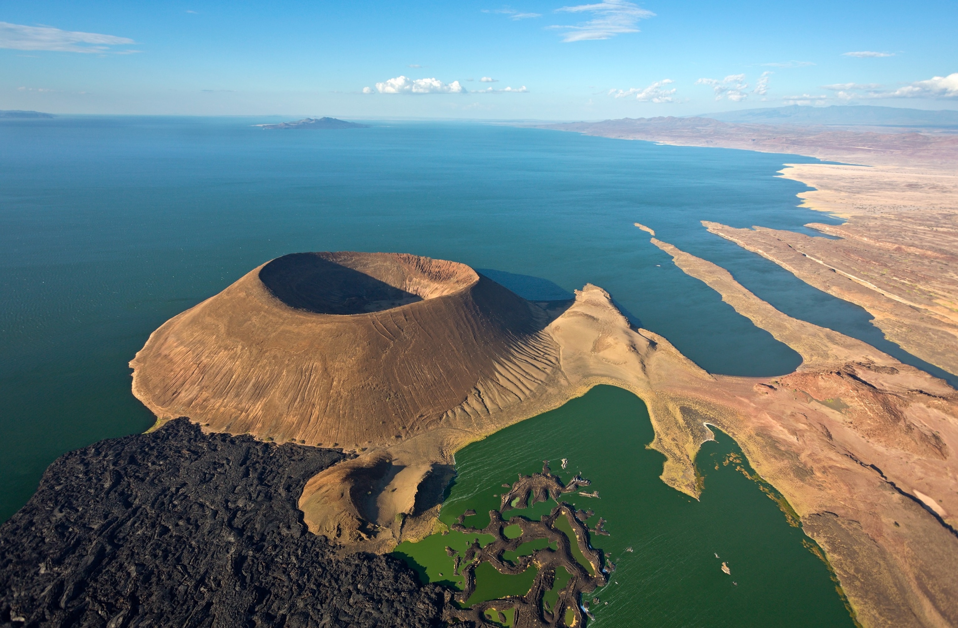 PHOTO: Nabuyatom Crater is shown at the edge of Lake Turkana, which is situatated in the Great Rift Valley in Kenya. 