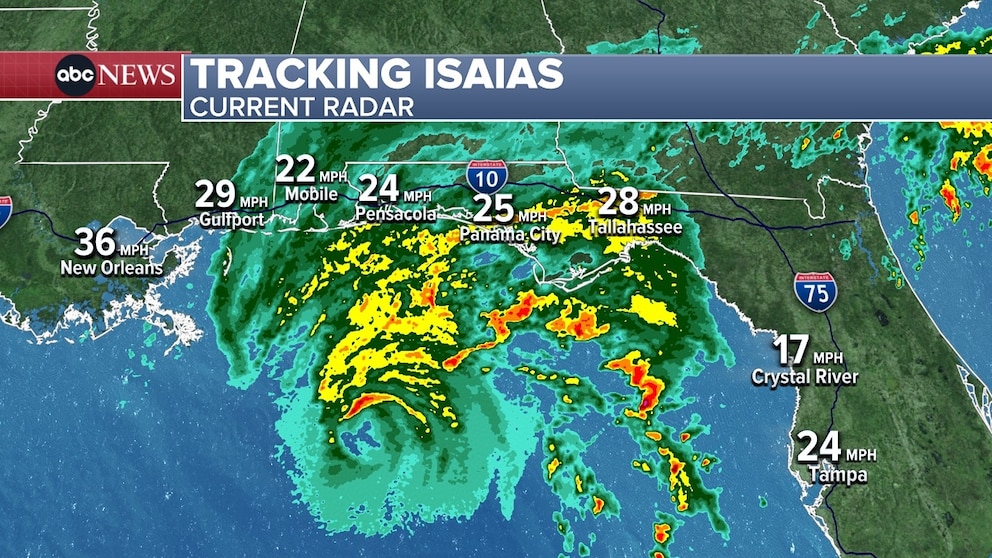 PHOTO: Hurricane Isaias is expected to make landfall between 8 p.m. and 10 p.m. on Friday, Oct. 9.