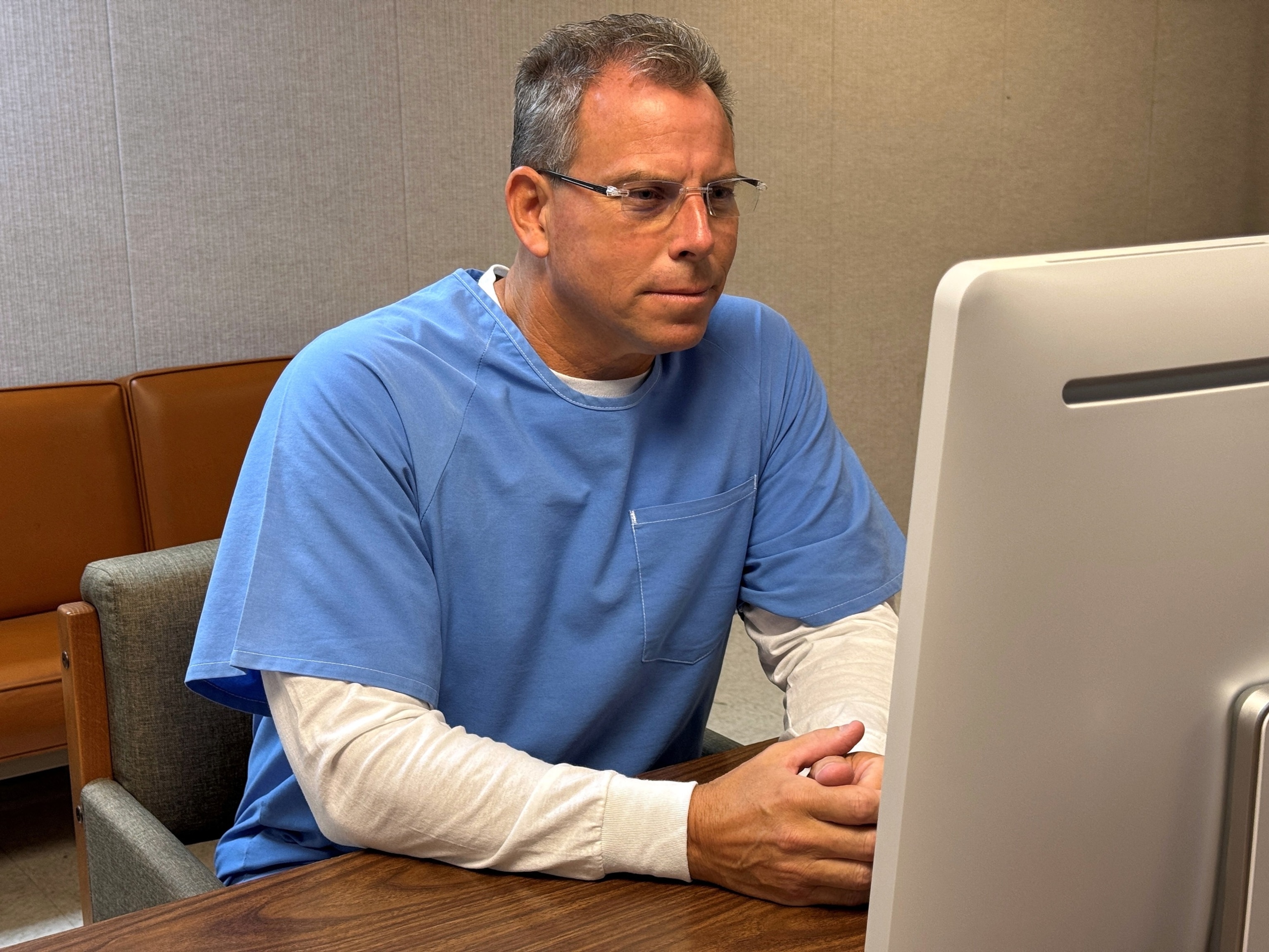 PHOTO: Erik Menendez attends his Board of Parole hearing online from the Richard J. Donovan Correctional Facility in San Diego, CA.
