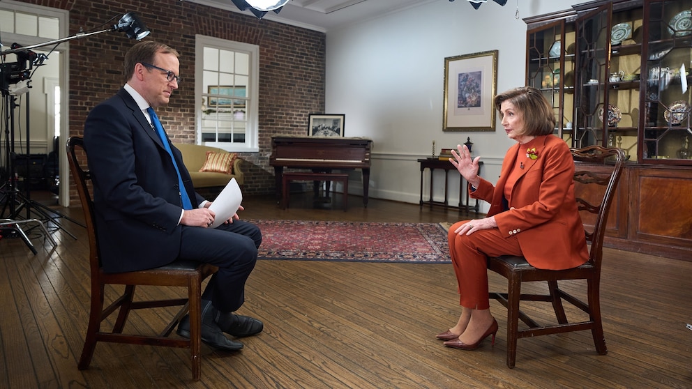 ABC News' Jonathan Karl interviews Speaker Emerita Nancy Pelosi in Washington, D.C. on Thursday, Dec. 18, 2025 for an interview on ABC's "This Week with George Stephanopoulos." 