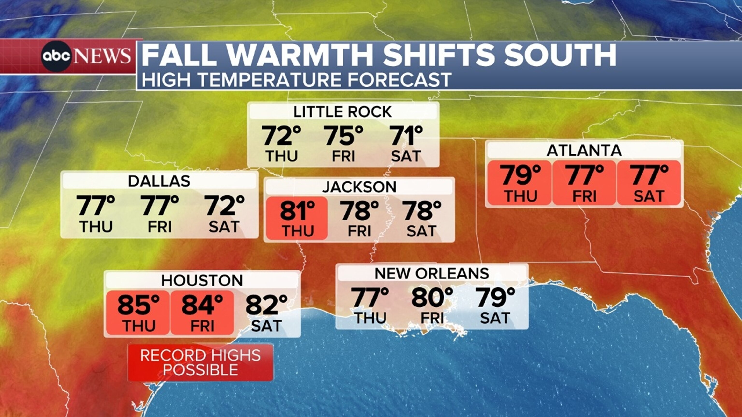 PHOTO: hot temps map