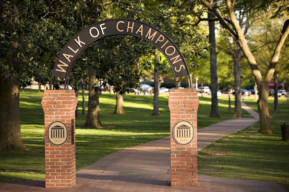 PHOTO: Walk of Champions area on the campus of  the University of Mississippi, April 12, 2008, in Oxford, Miss.
