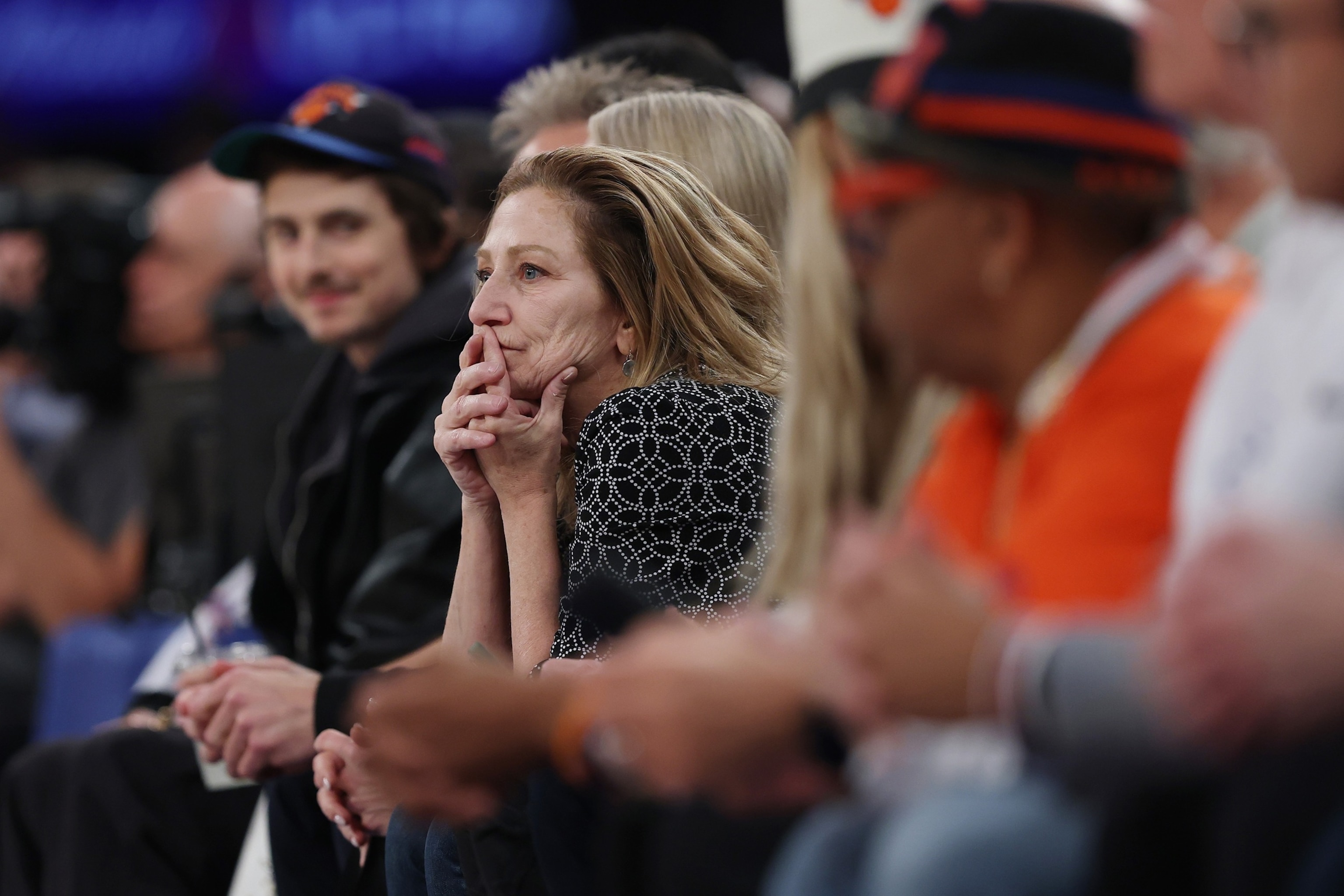 PHOTO: Game Five of the Eastern Conference First Round NBA Playoffs between the New York Knicks and the Atlanta Hawks at Madison Square Garden on April 28, 2026 in New York City.