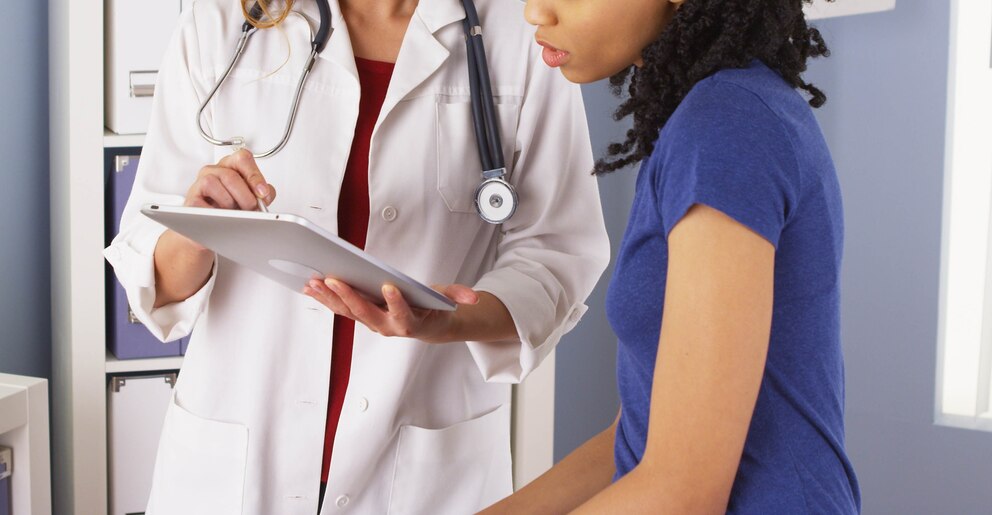 PHOTO: A female patient at a doctor's office in an undated stock photo.