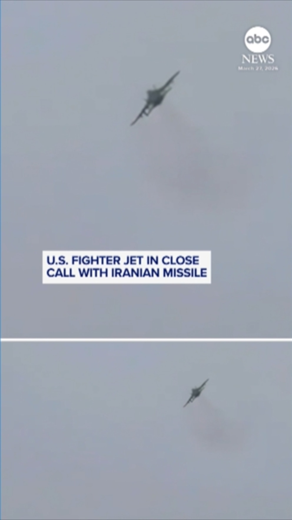 Video US fighter jet in close call with Iranian missile