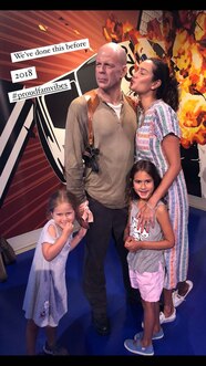 Emma Heming Willis Daughters Take Photos With Bruce Willis Wax Figure Emma Heming Willis Daughters Take Photos With Bruce Willis Wax Figure