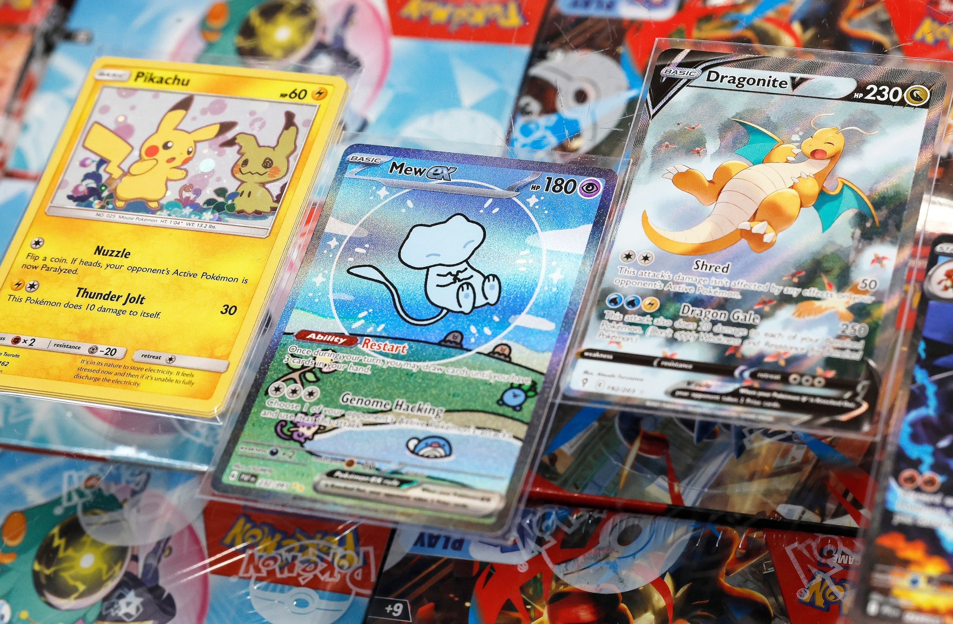 PHOTO: In this Jan. 23, 2026, file photo, collectible Pokemon cards are viewed in a store in Pasadena, Calif.