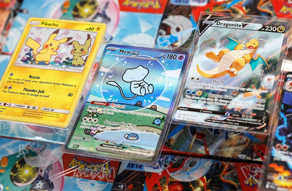 PHOTO: In this Jan. 23, 2026, file photo, collectible Pokemon cards are viewed in a store in Pasadena, Calif.