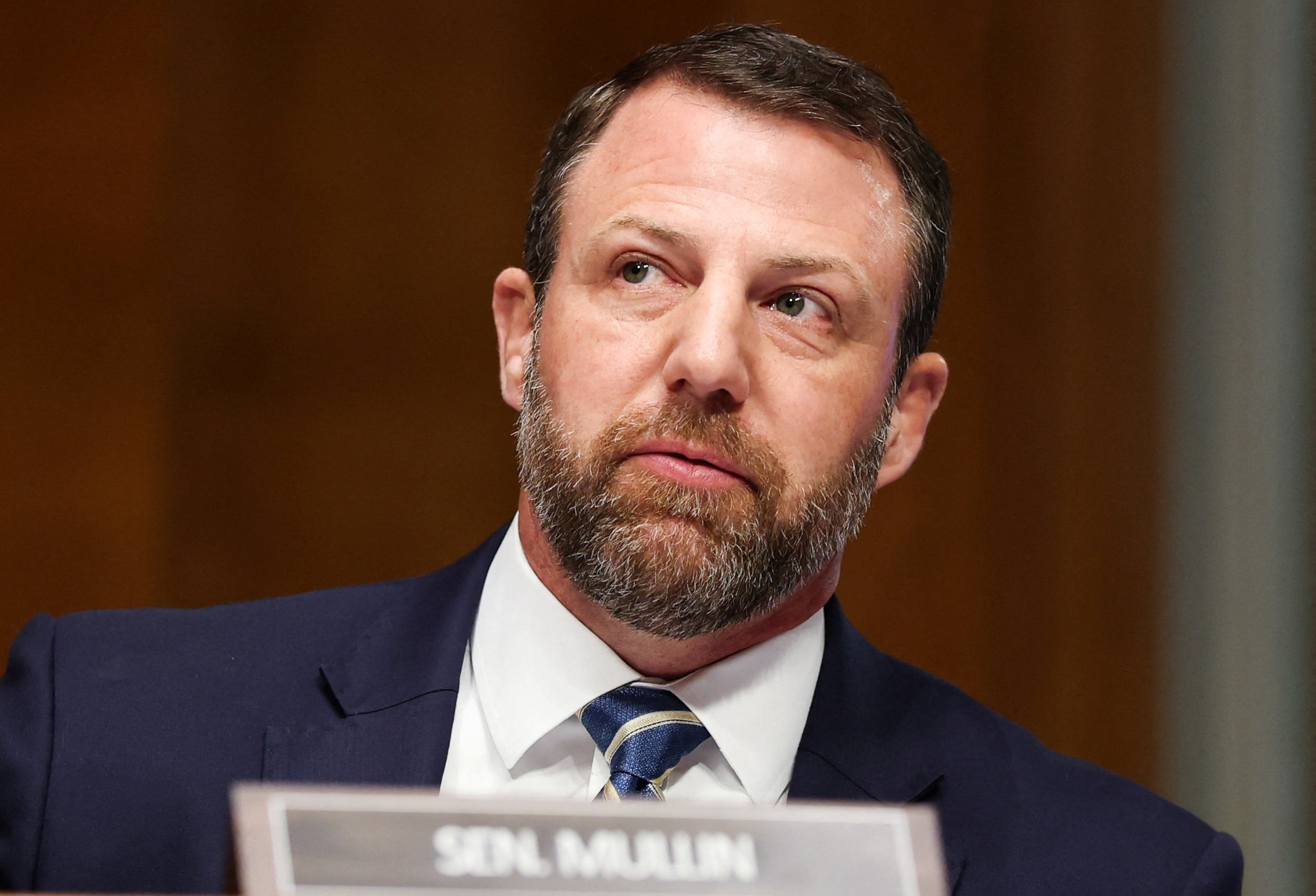 PHOTO: Senator Markwayne Mullin attends a Senate Health, Education, Labor, and Pensions Committee confirmation hearing on Capitol Hill in Washington,  February 25, 2026.