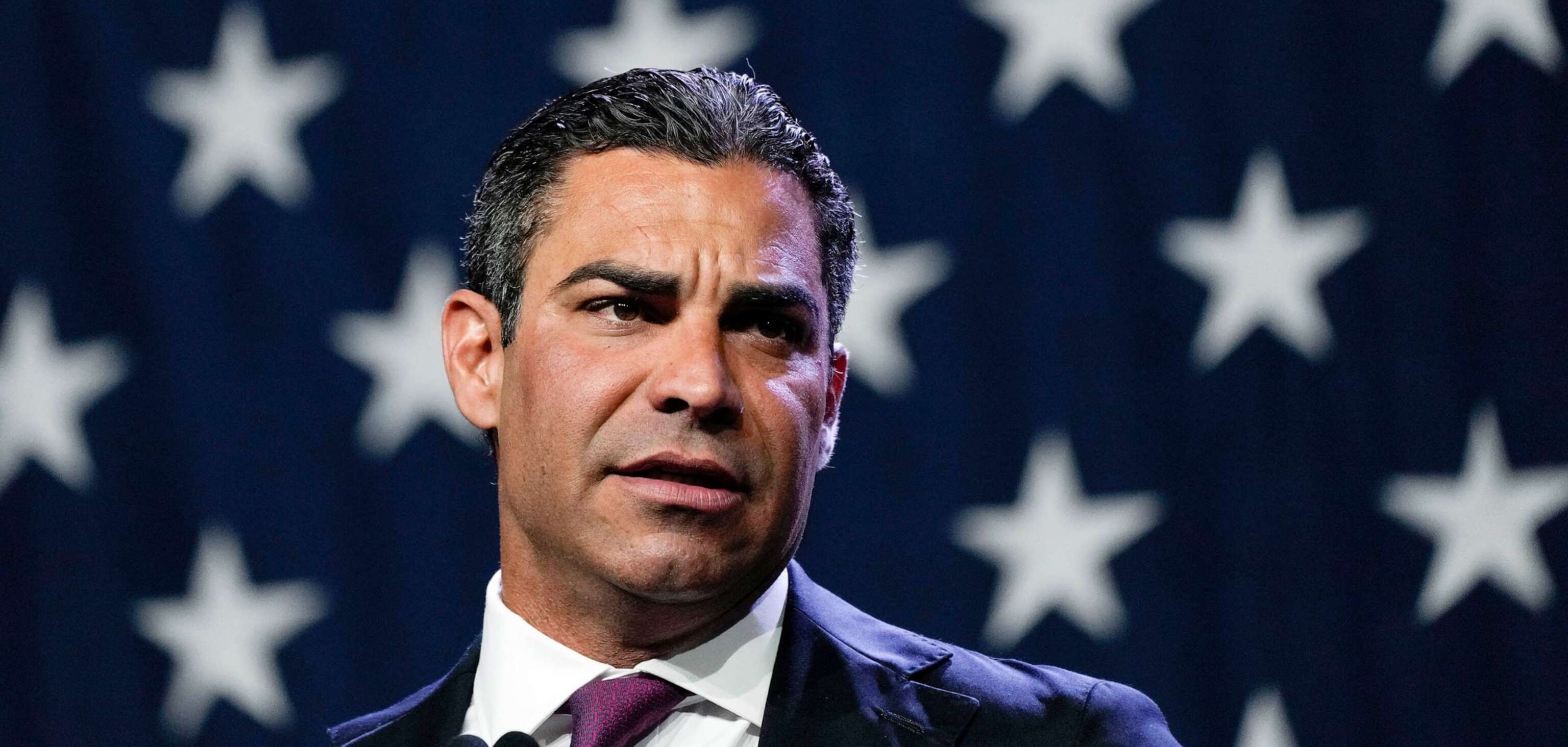 PHOTO: FILE - Republican presidential candidate Miami Mayor Francis Suarez speaks at the Republican Party of Iowa's 2023 Lincoln Dinner in Des Moines, Iowa, July 28, 2023.