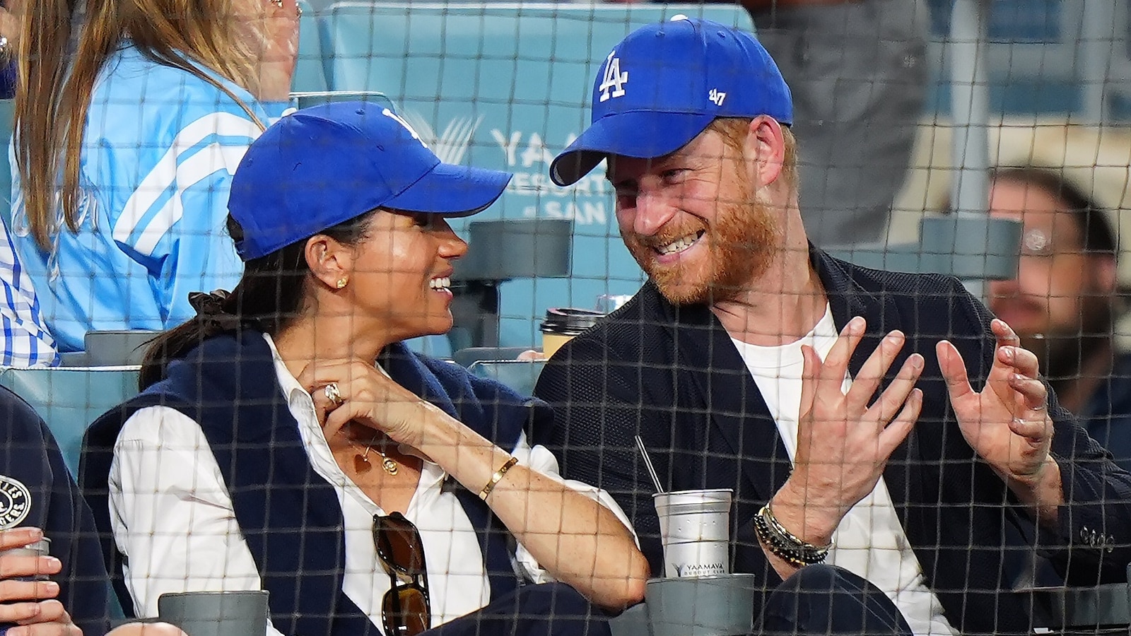 Prince Harry and Meghan, Brad Pitt, more cheer on Dodgers at World Series game