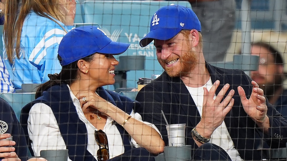 Prince Harry and Meghan, Brad Pitt, LeBron James cheer on Los Angeles Dodgers at World Series game