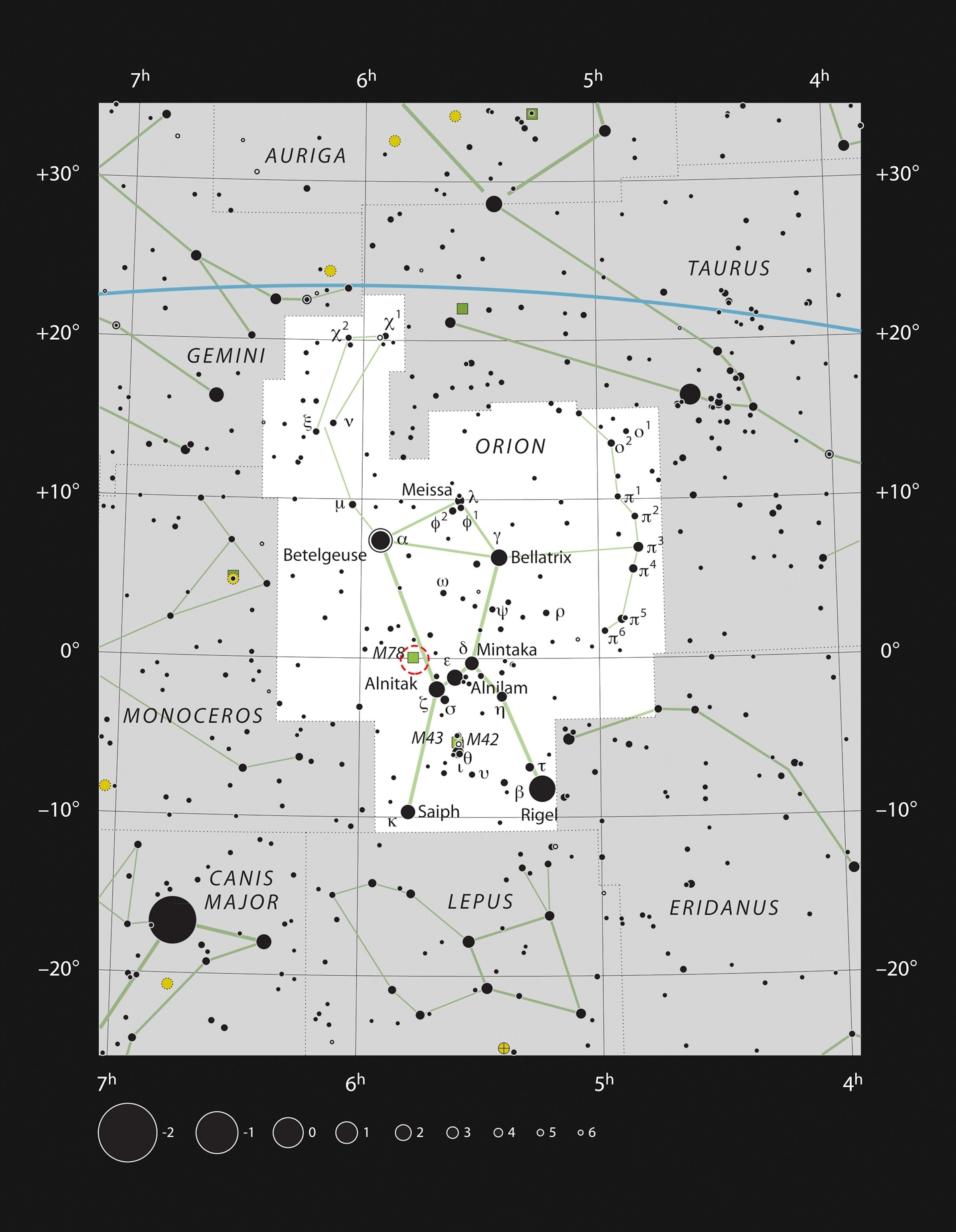 PHOTO: This chart shows the location of the nascent star HOPS-315 in the constellation Orion.