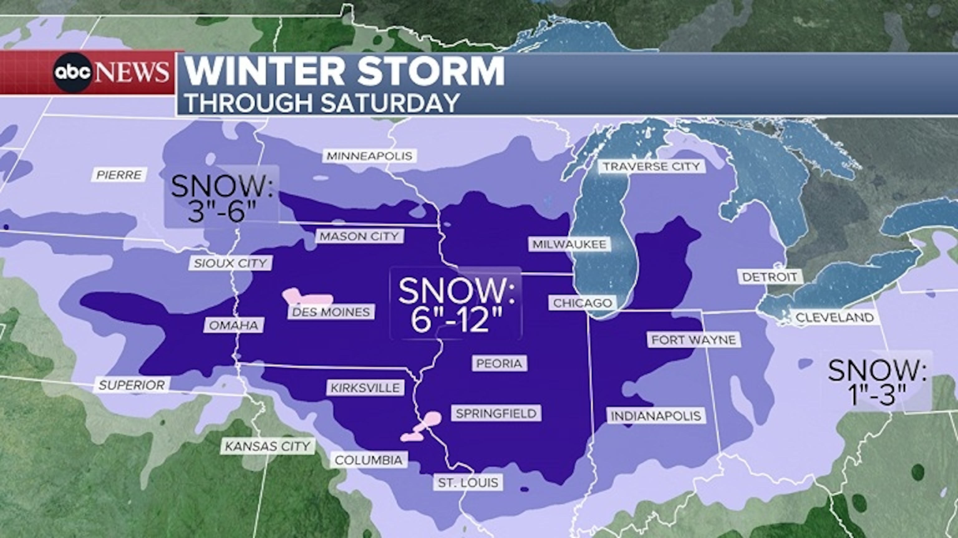 PHOTO: Winter Storm Through Saturday map