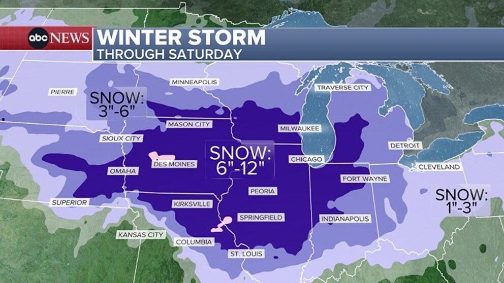 PHOTO: Winter Storm Through Saturday map