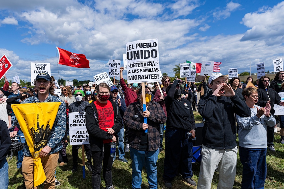 PHOTO: Protest Held Outside Naval Station Great Lakes As Trump Administration To Increase ICE Raids In Chicago