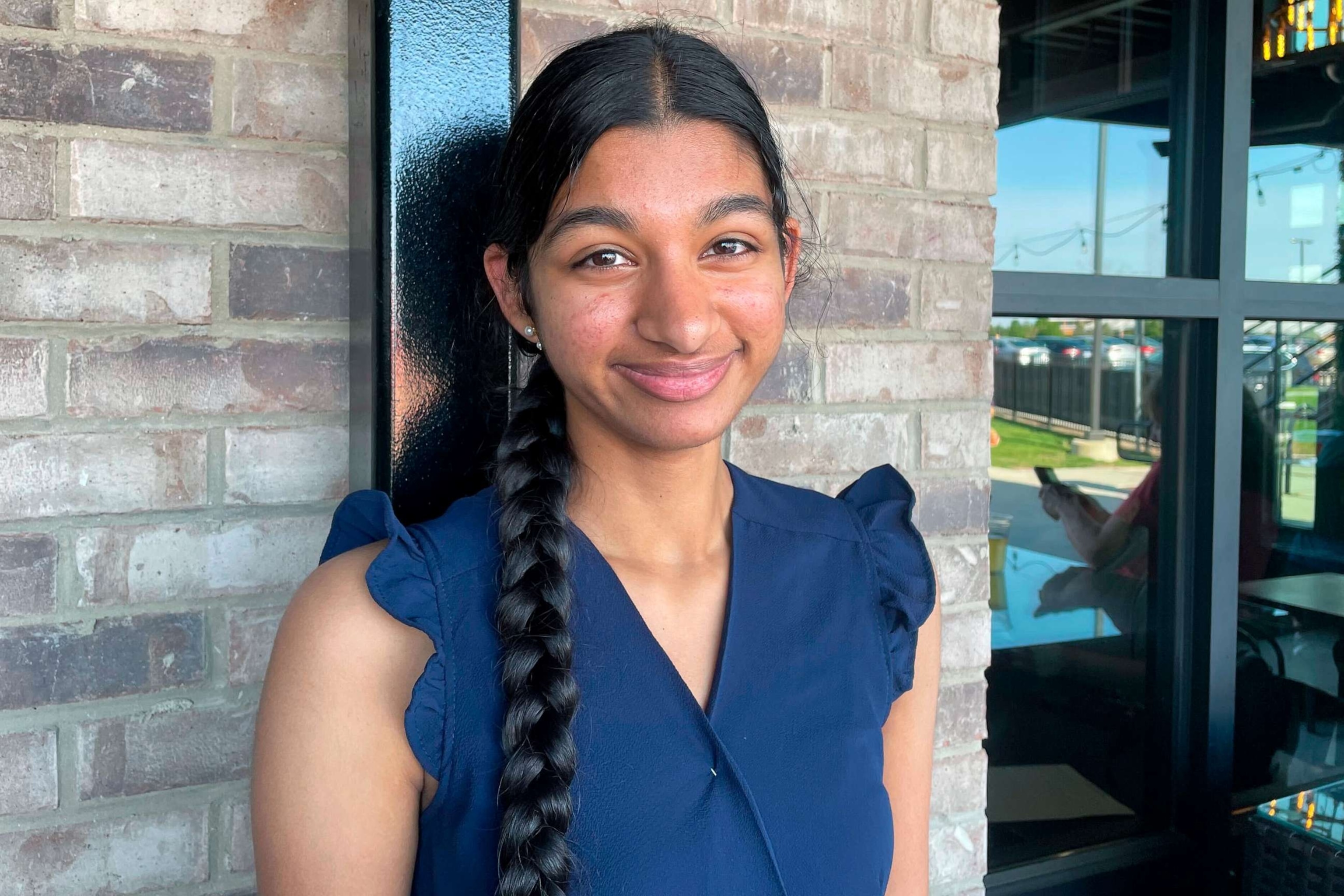 PHOTO: Shreya Nallamothu poses for a photo in Bloomington, Ill., May 9, 2023.