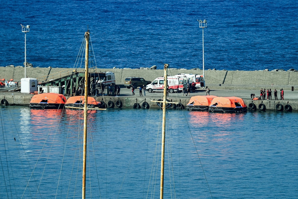 PHOTO: First responders gather at the port of Kyrenia in the self-proclaimed Turkish Republic of Northern Cyprus (TRNC), recognised only by Turkey, in the north of the divided Mediterranean island of Cyprus on August 30, 2026.
