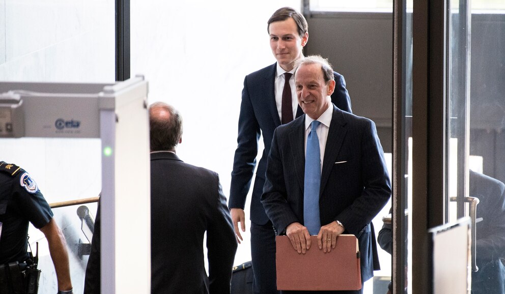 PHOTO: In this July 24, 2017, file photo, Jared Kushner arrives with his lawyer Abbe Lowell in the Hart Senate Office Building for his interview with the Senate (Select) Intelligence Committee staff, in Washington, D.C.