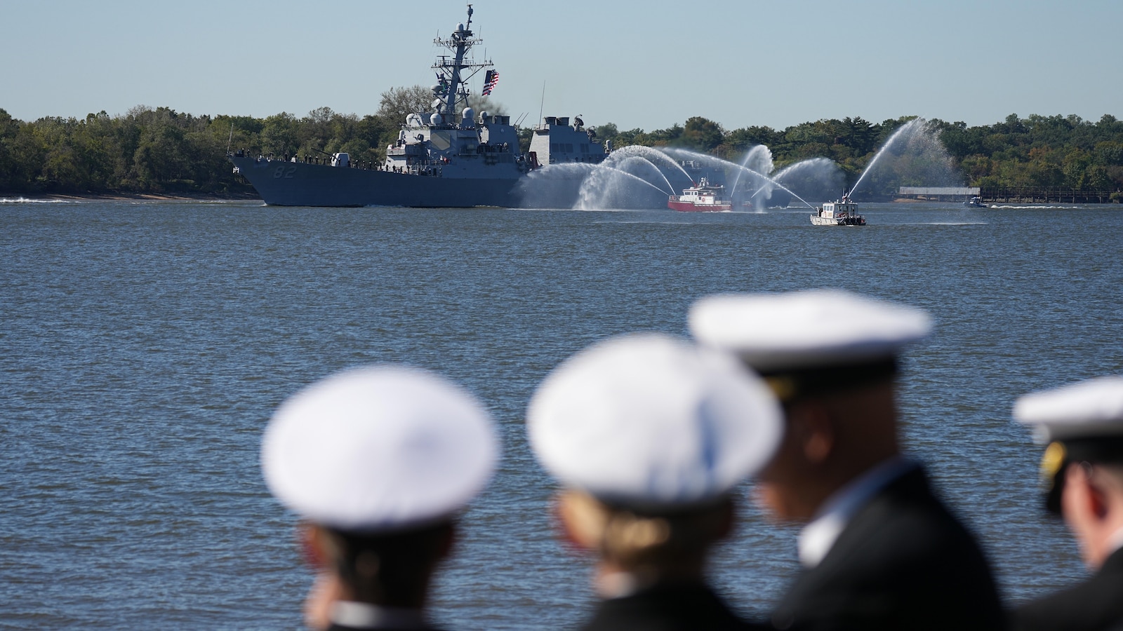 Ship parade kicks off events celebrating 250 years of the US Navy and Marine Corps