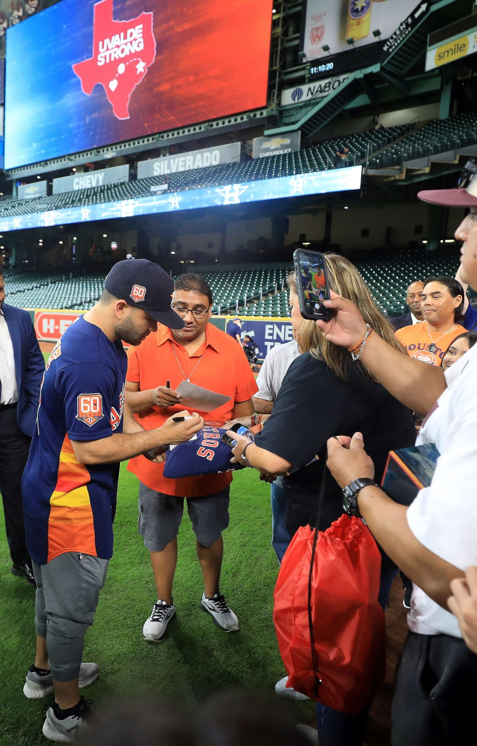 Uvalde victim's sister throws first pitch at Astros game