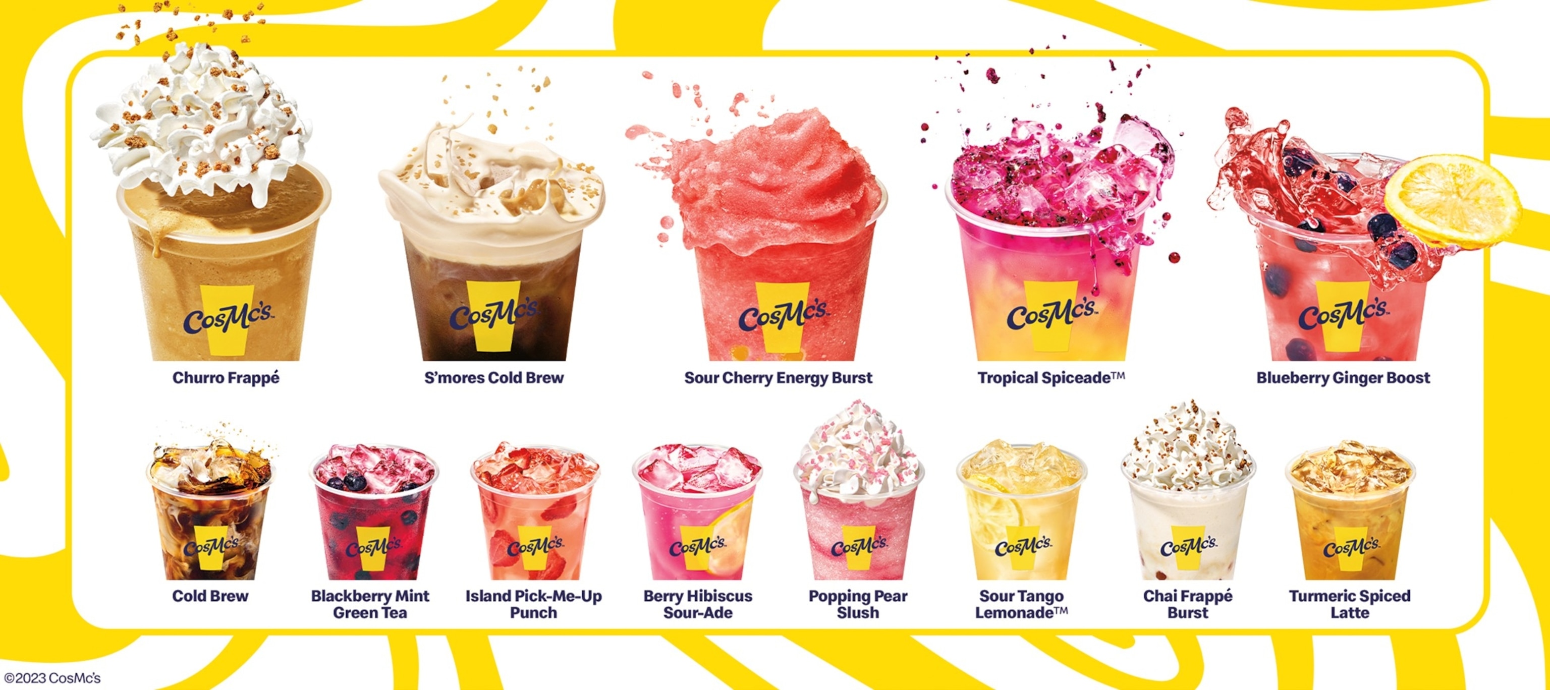 PHOTO: The new drinks being tested for CosMc's, a small-format beverage-led concept by McDonald's.