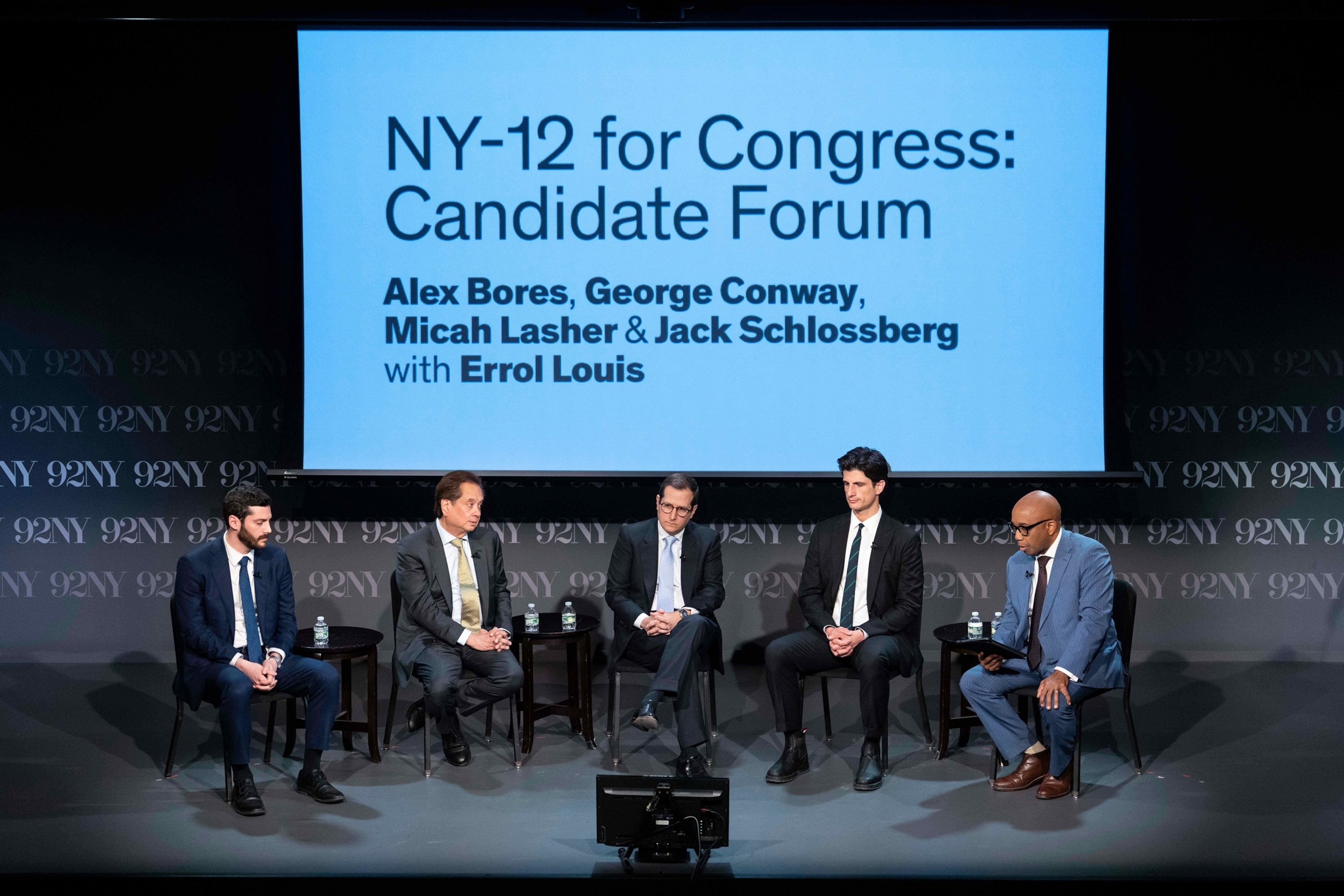 FOTO: Errol Louis, Alex Bores, George Conway, Micah Lasher, Jack Schlossberg
