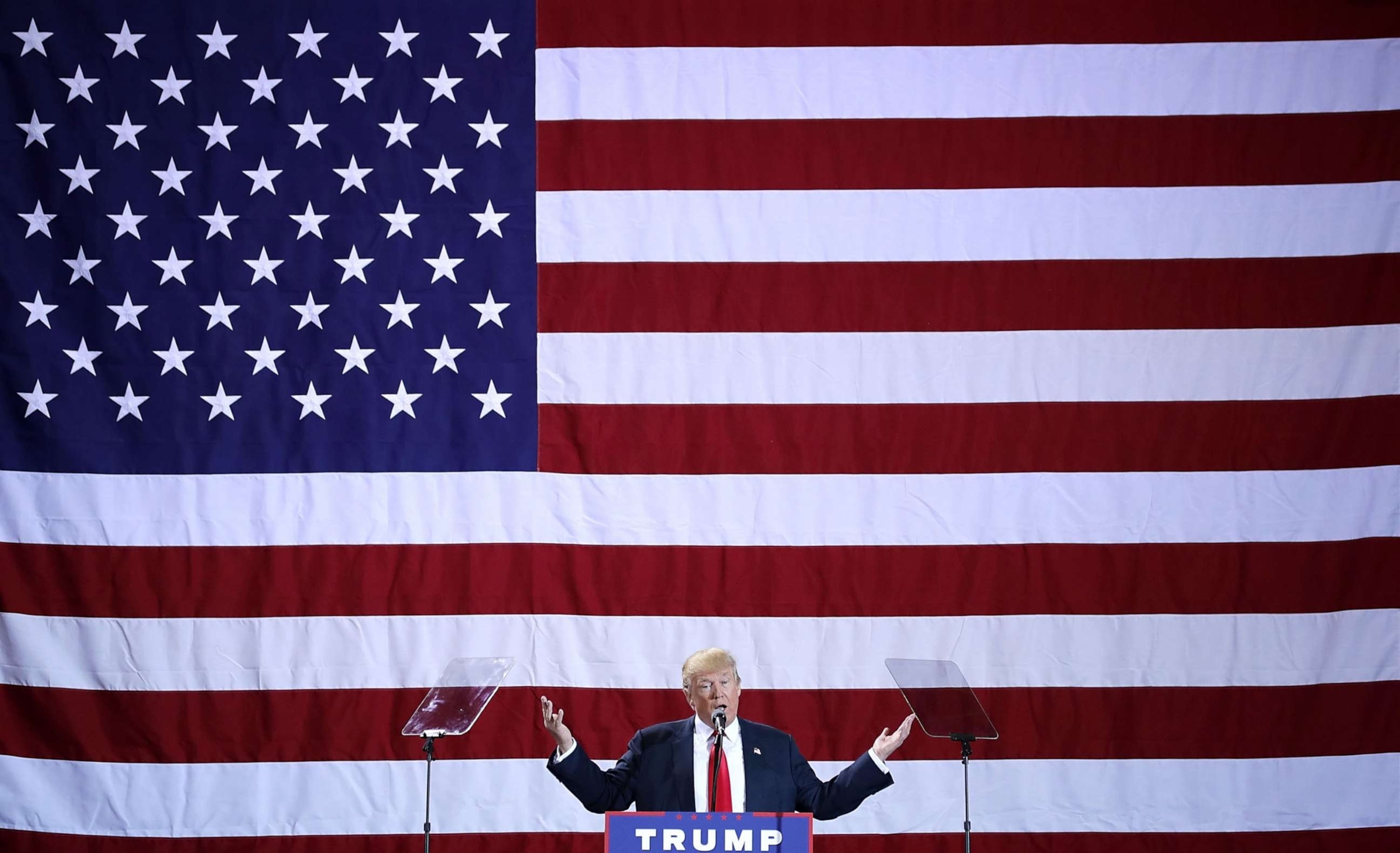 PHOTO: Republican presidential nominee Donald Trump addresses a campaign rally at the Deltaplex Arena, Oct. 31, 2016, in Grand Rapids, Mich.