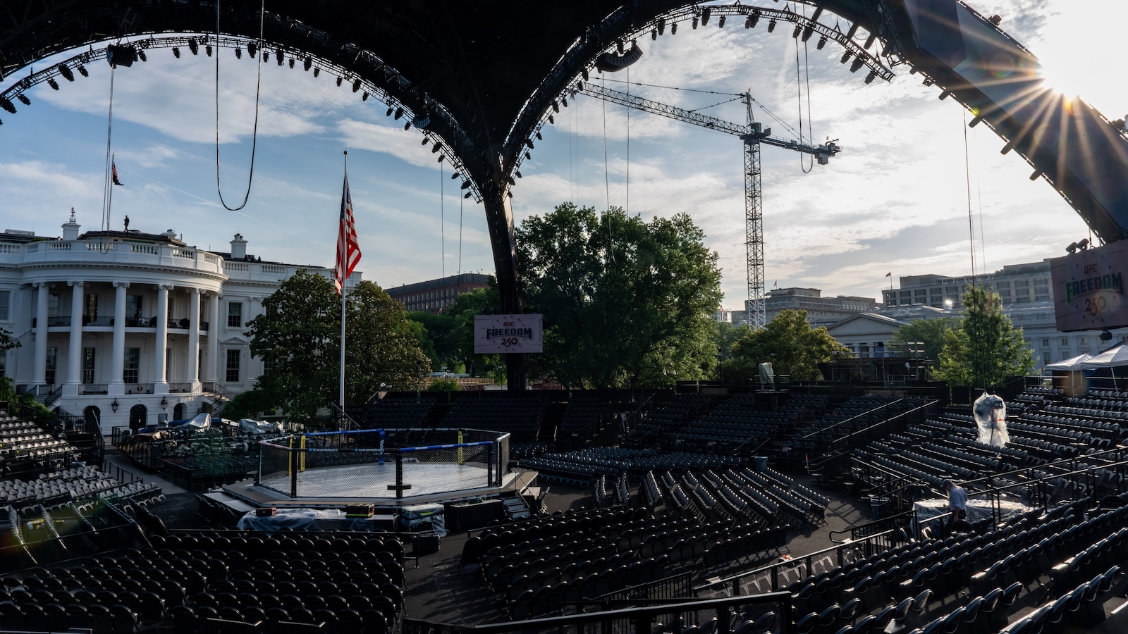 The White House lawn's Octagon is ready for Trump's 80th bir