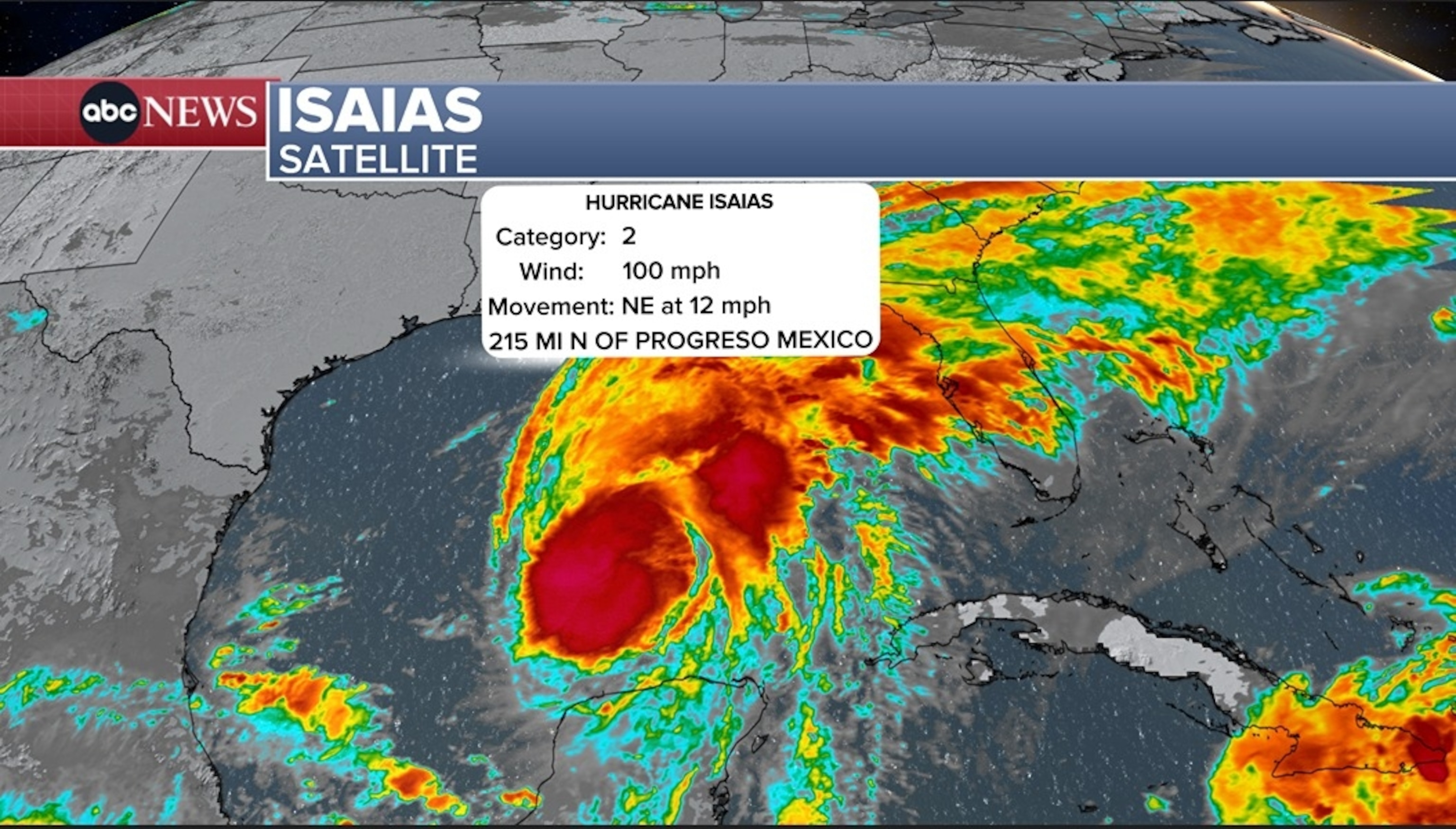 PHOTO: Hurricane Isaias now has 100 MPH. 