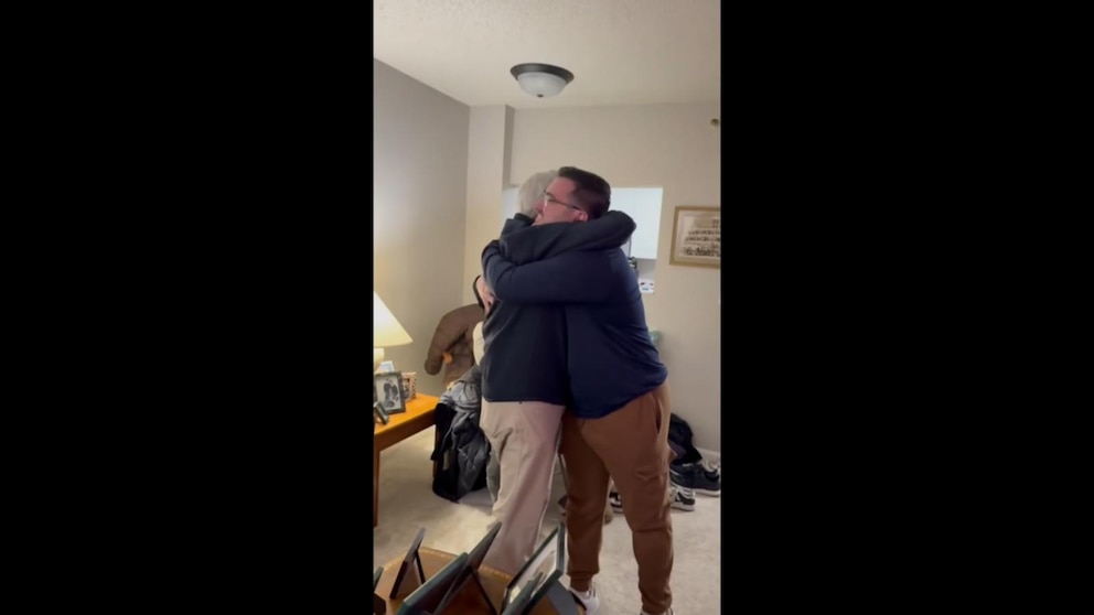 WATCH:  Family surprises grandfather by bringing grandkids together for dinner at his house
