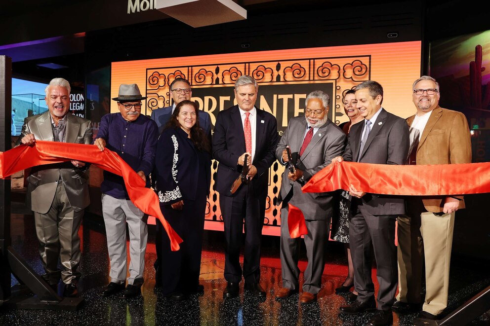 PHOTO: The opening ribbon is cut during the Smithsonian Latino Museum Reception on June 16, 2022 in Washington, D.C.