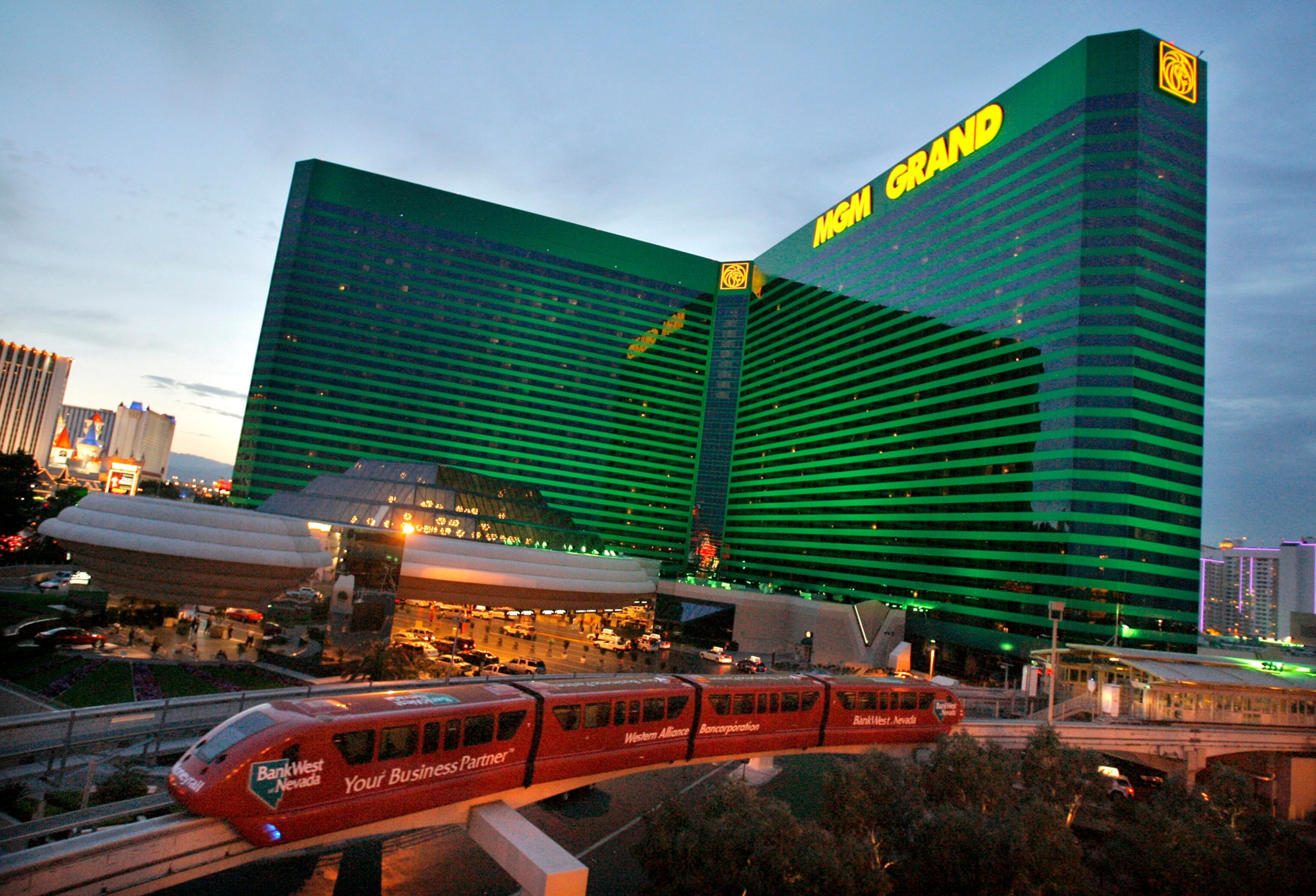 PHOTO: The Las Vegas Monorail passes by MGM Grand, April, 27, 2006, in Las Vegas.