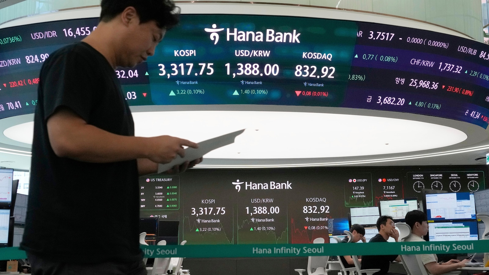 Asian shares are mostly up after US stocks inch to more records as inflation slows