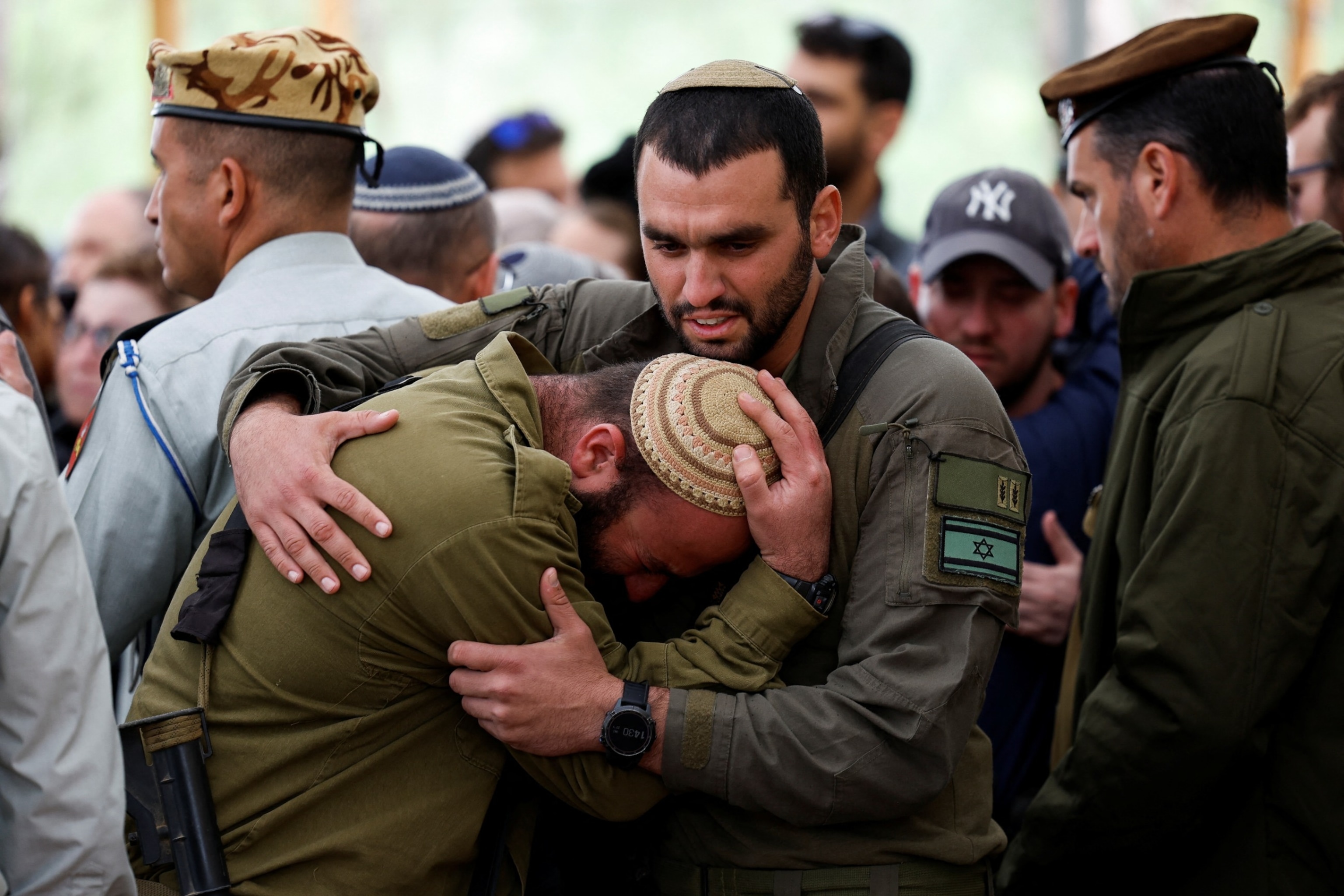 PHOTO: Soldiers attend the funeral of Captain Liron Snir, 25, an Israeli soldier who was killed in the northern Gaza Strip at the Mount Herzl military cemetery in Jerusalem, Nov. 22, 2023. 