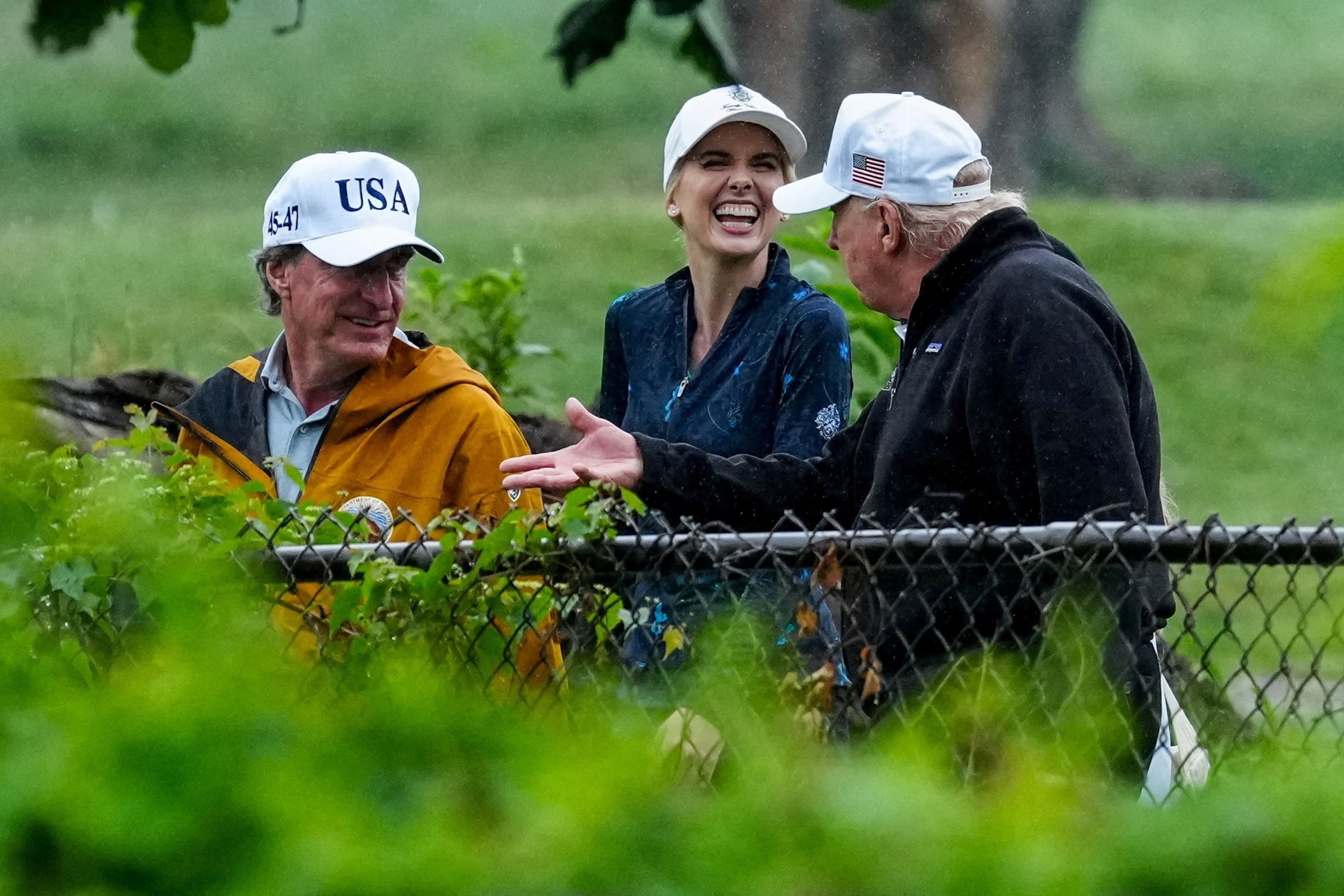 PHOTO: U.S. President Donald Trump visits golf course at Hains Point in Washington, D.C.