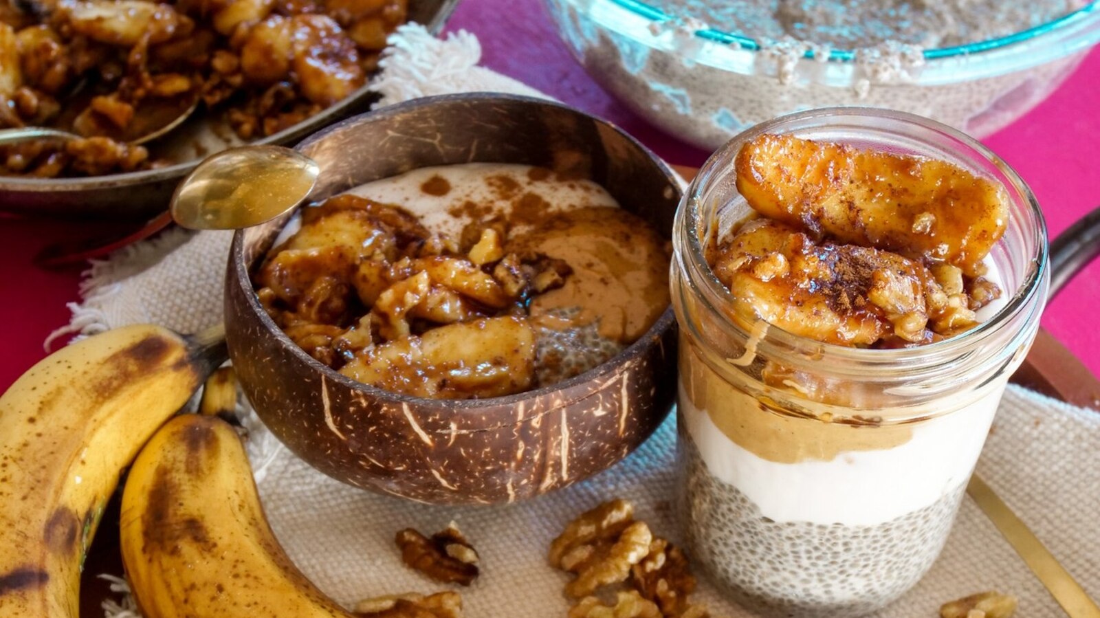 Bananas Fosterinspired chia pudding recipe that's vegan and gluten