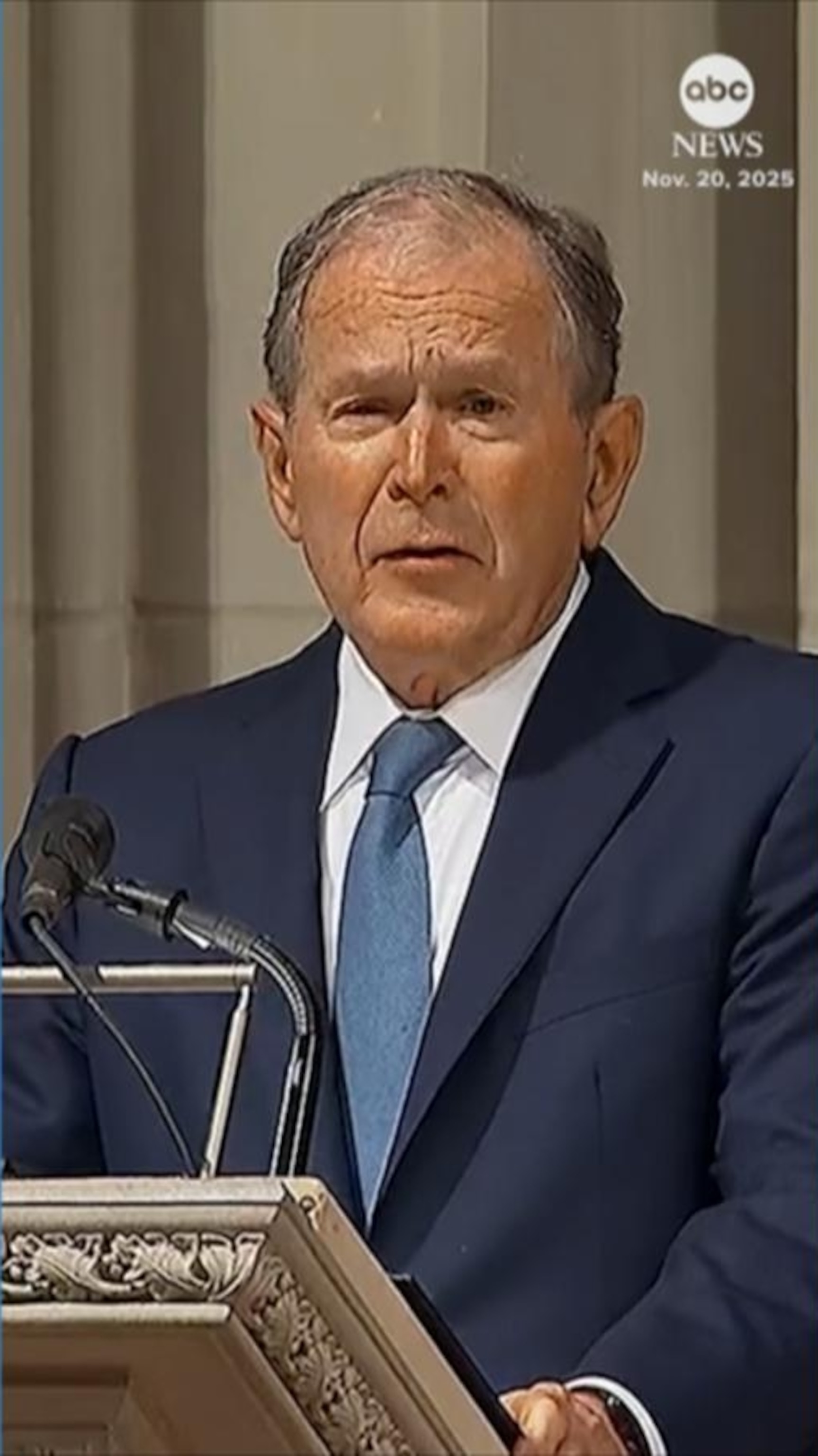 Former President Bush delivers eulogy for former Vice President