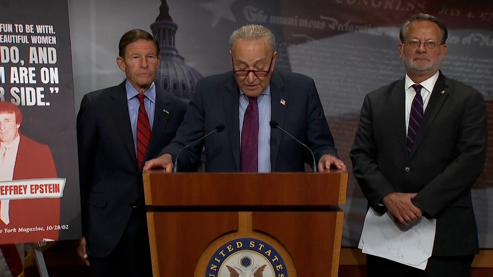 Democratic senators demand DOJ turn over Epstein files