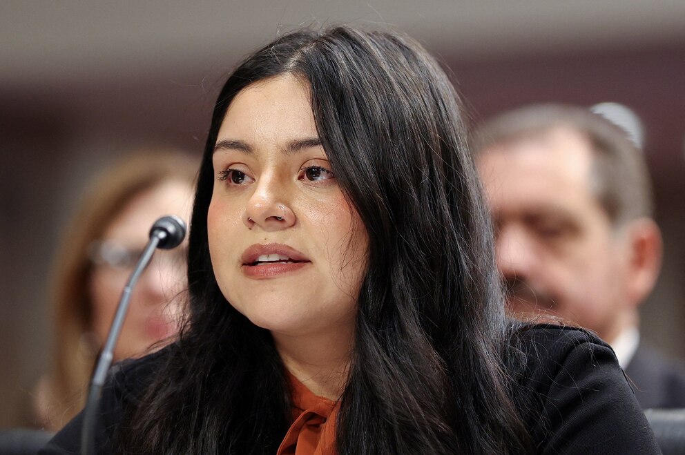 PHOTO: Marimar Martinez, a U.S. citizen who was shot multiple times by a U.S. Customs and Border Protection (CBP) agent in Chicago testifies during a public forum on Capitol Hill, Feb. 3, 2026.